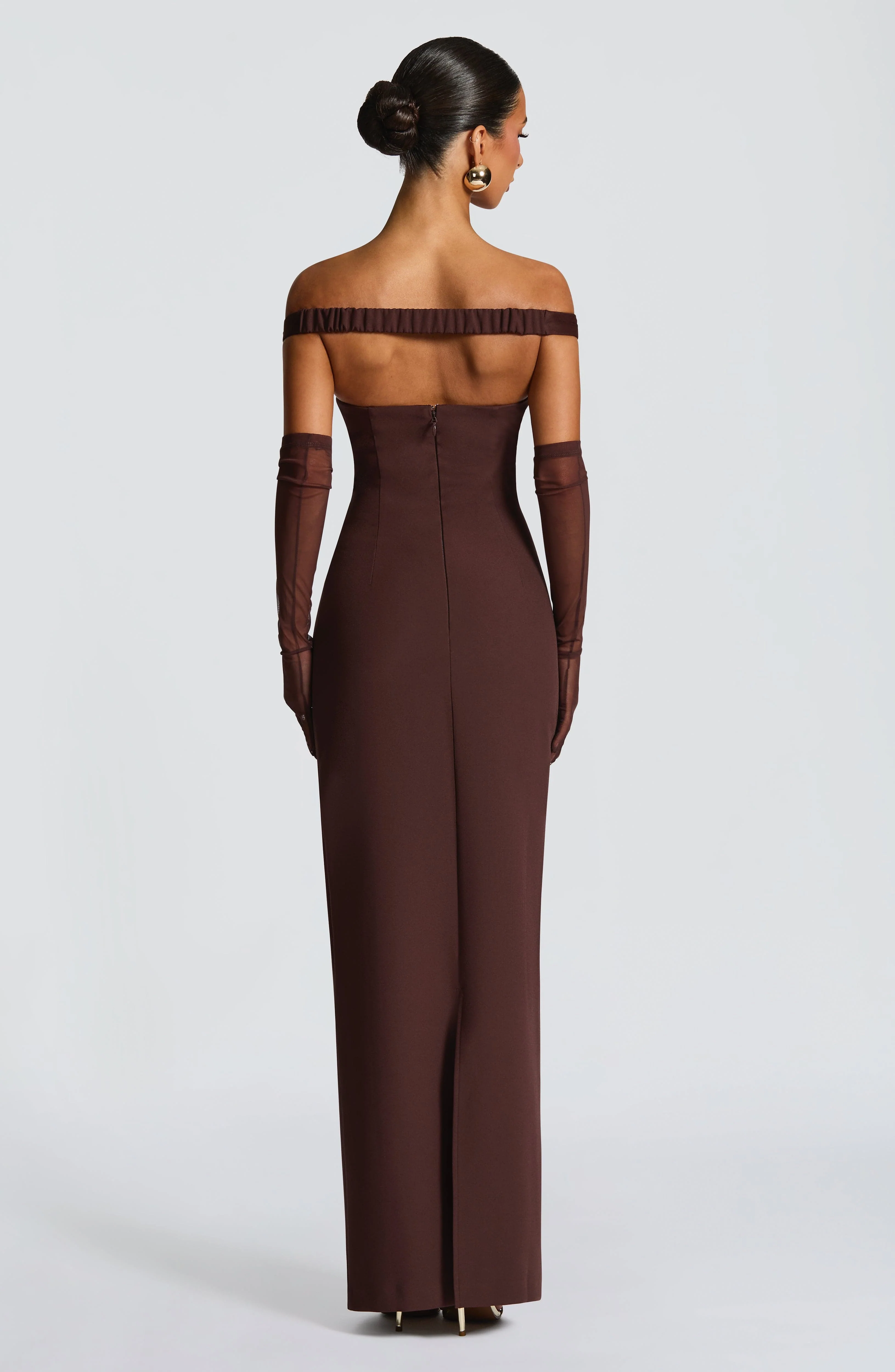 Abigail Maxi Dress - Plum Brown - Image 3