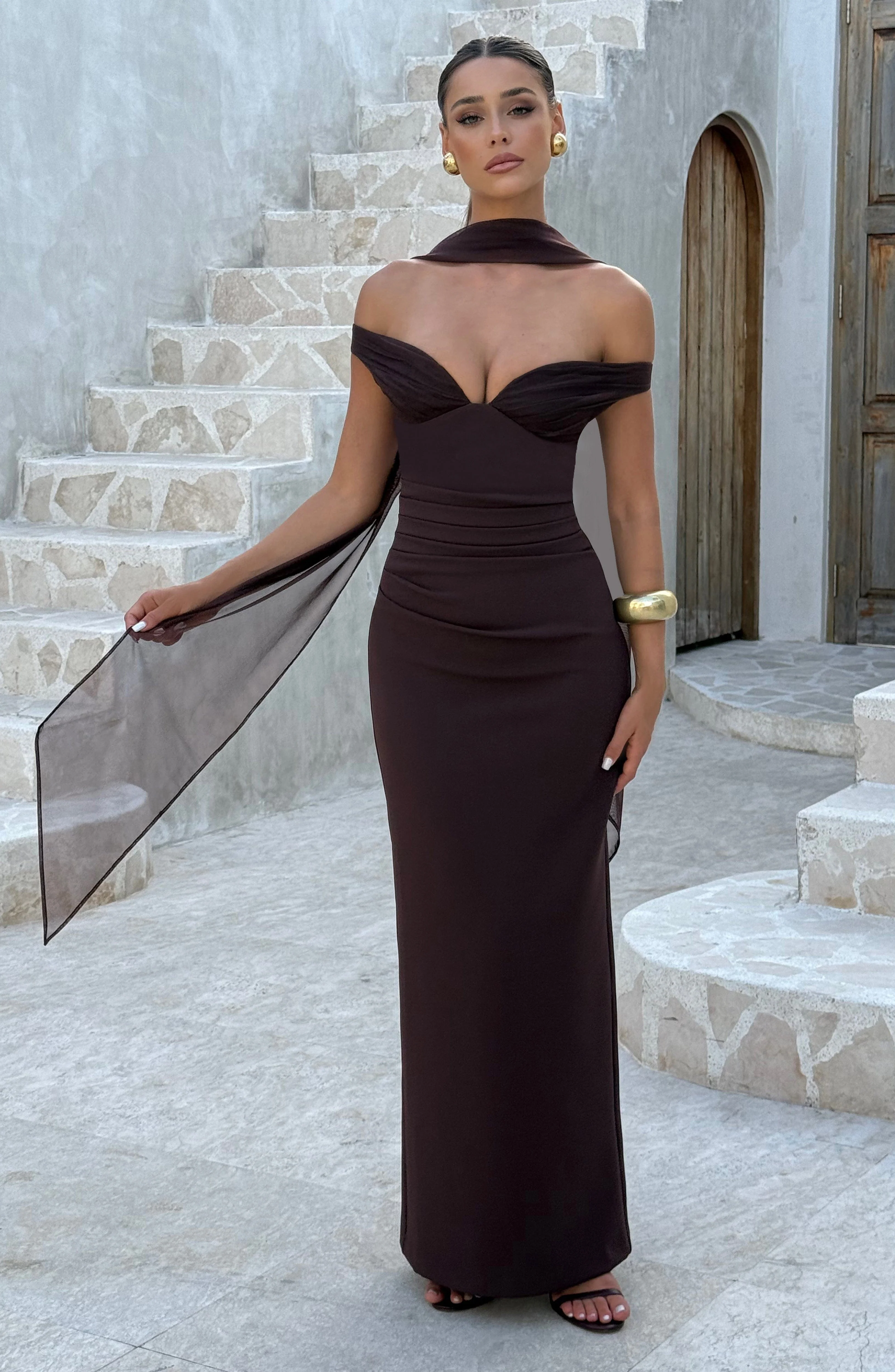 Abigail Maxi Dress - Plum Brown - Image 7