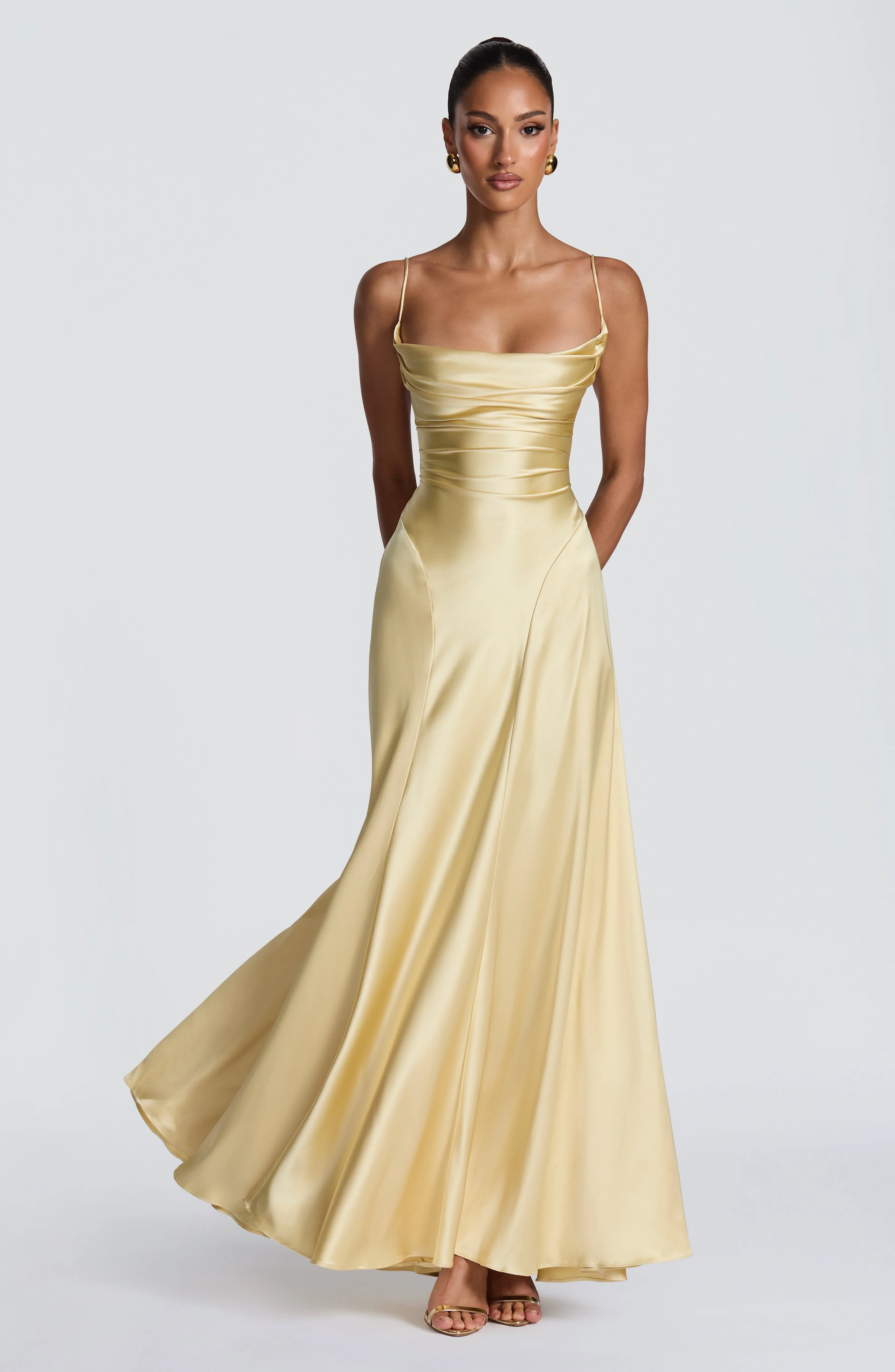 Adelina Maxi Dress - Lemon - Image 3