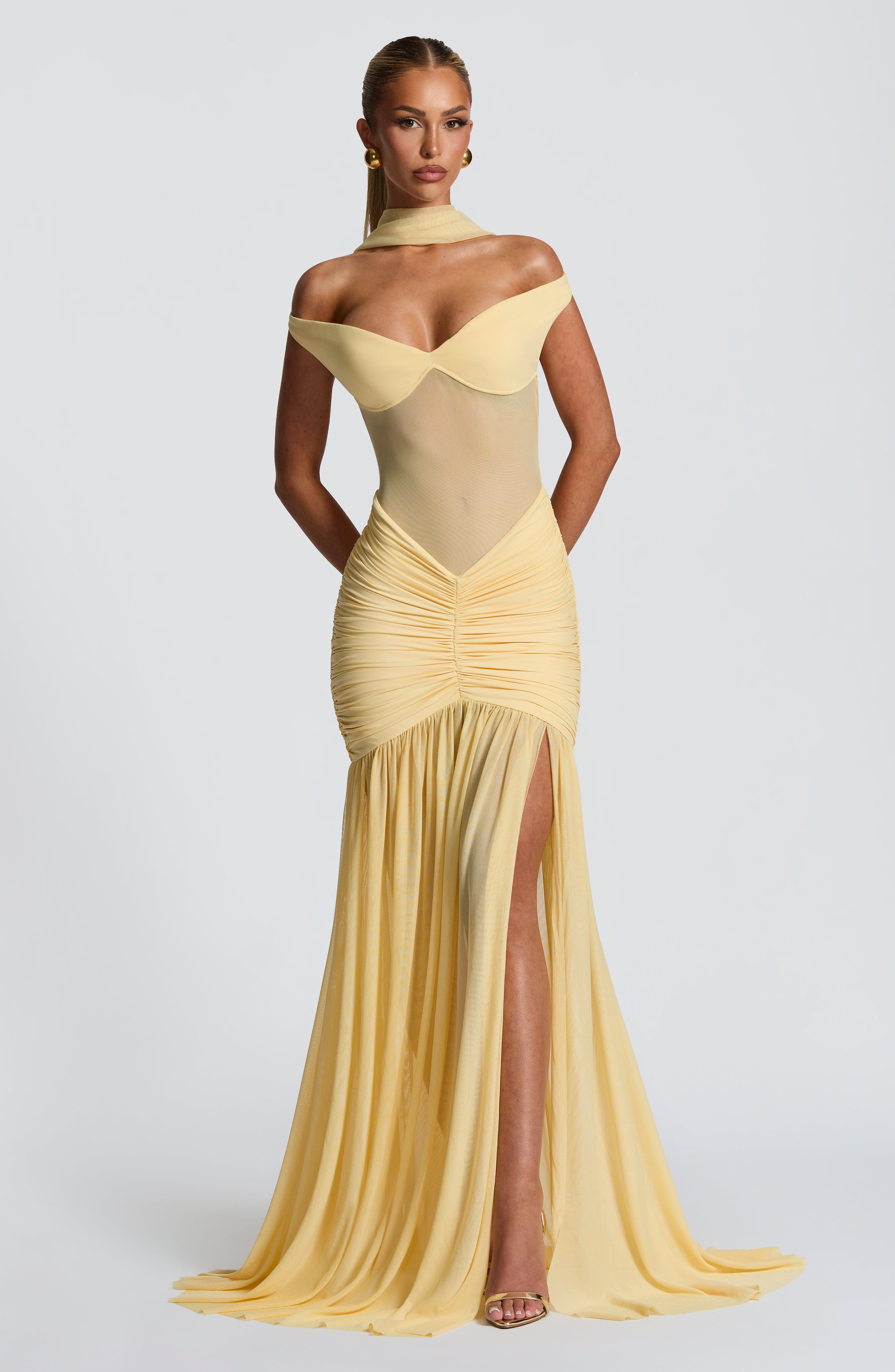 Alaia Maxi Dress - Lemon - Image 12