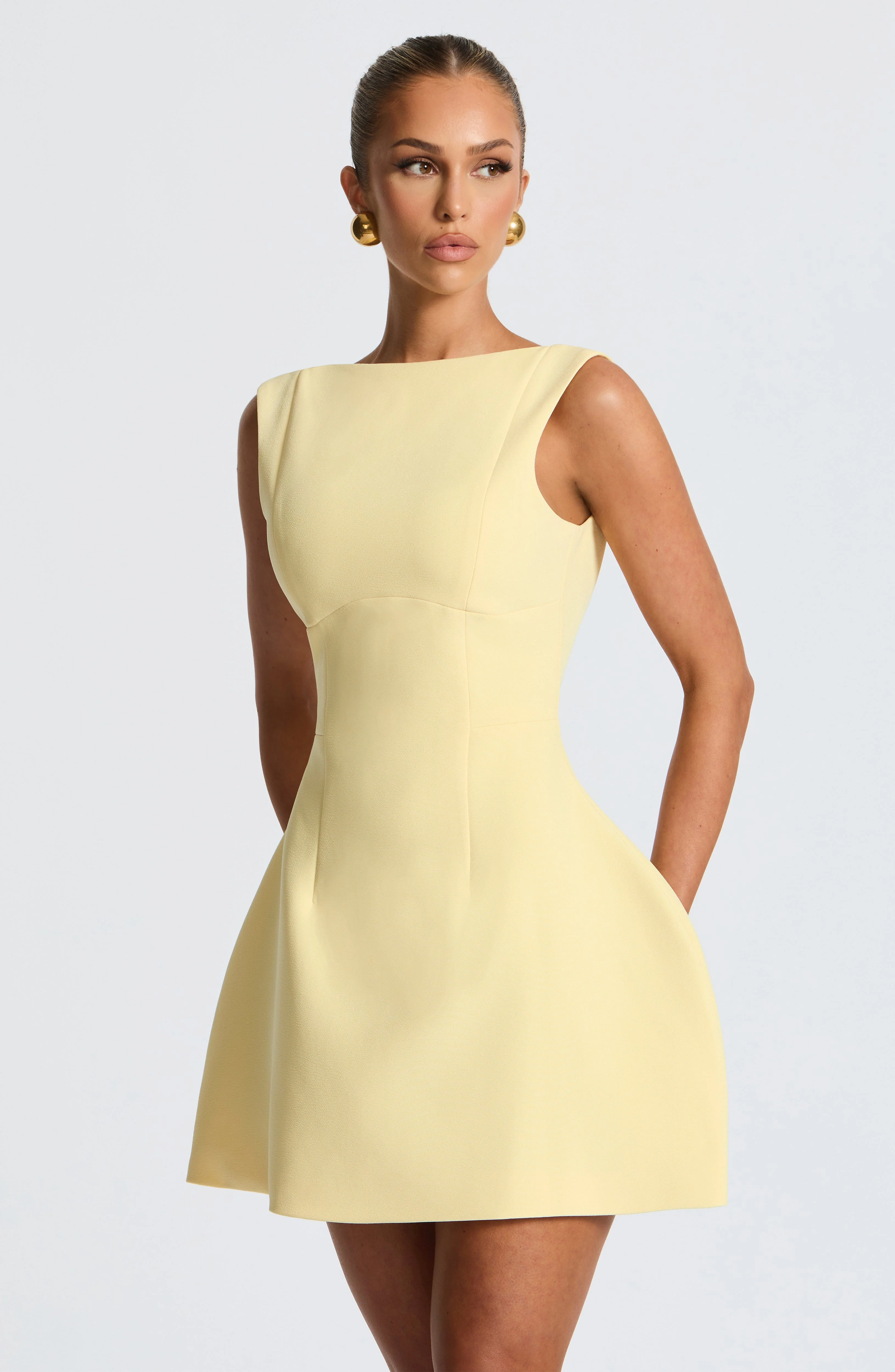 Alana Mini Dress - Lemon - Image 4