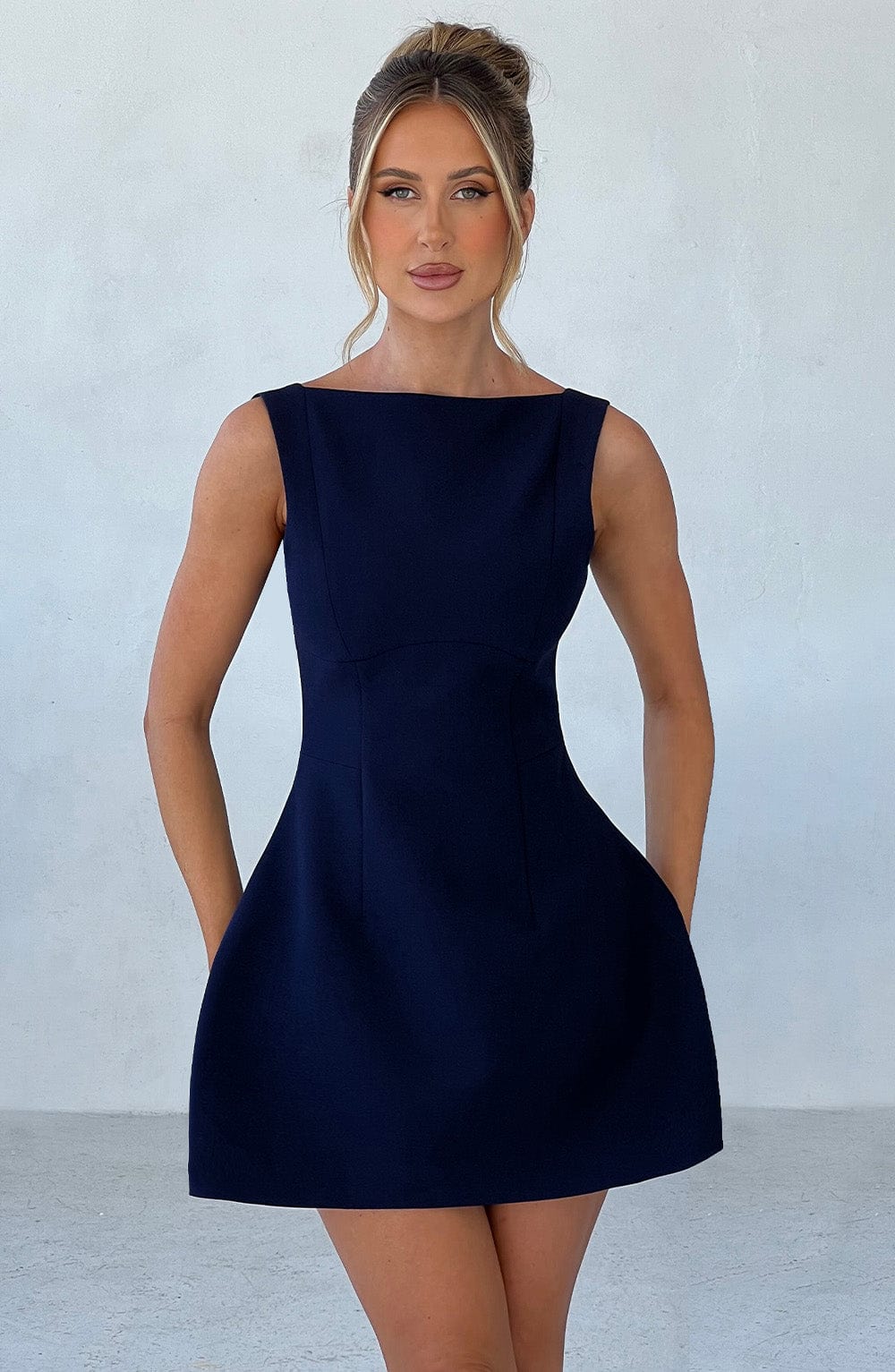 Alana Mini Dress - Navy - Image 4