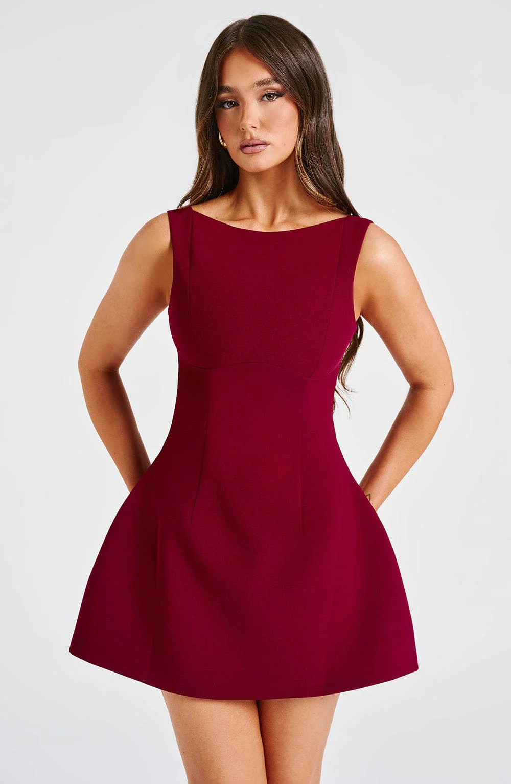 Alana Mini Dress - Wine - Image 10