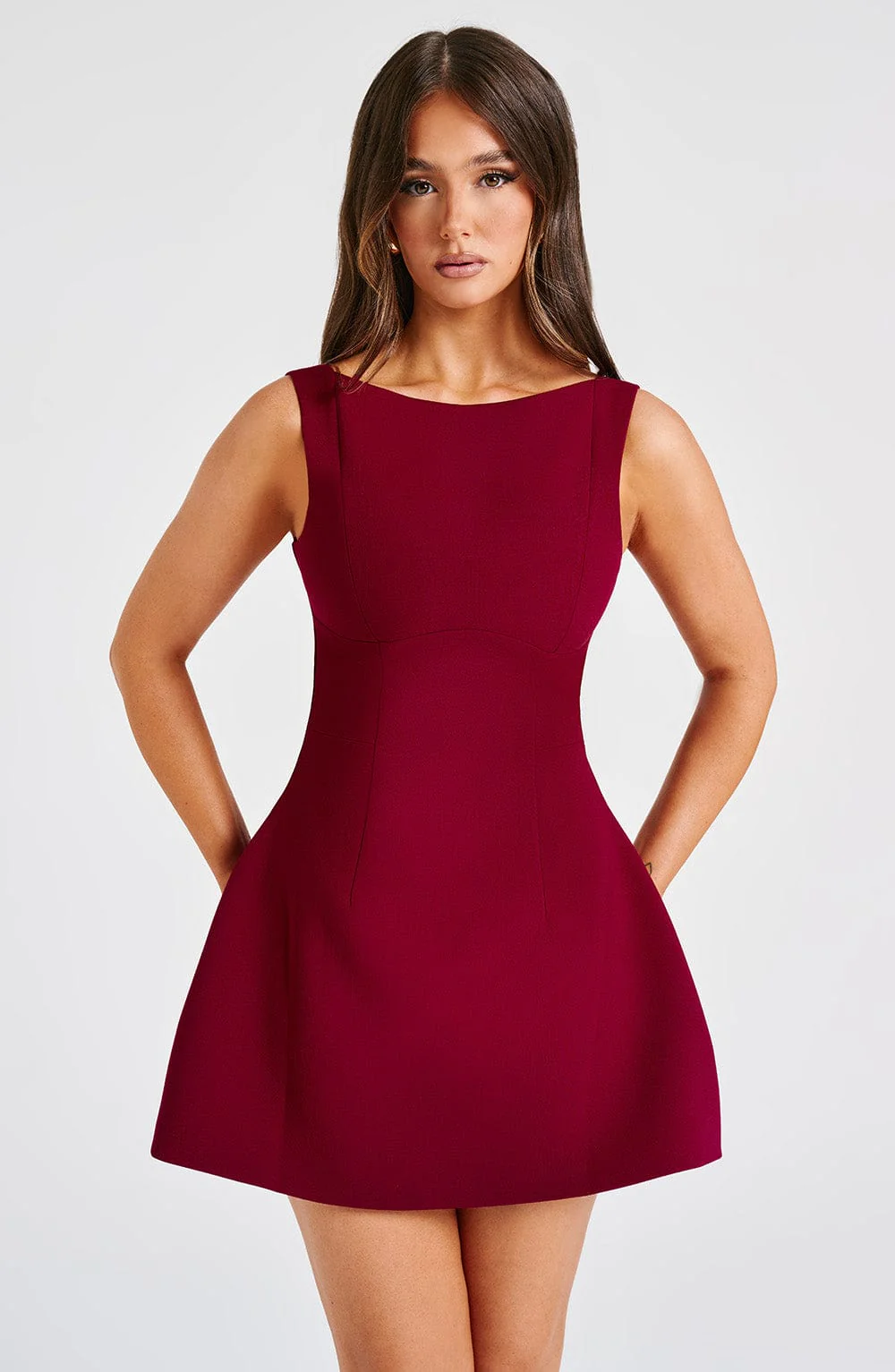 Alana Mini Dress - Wine - Image 9