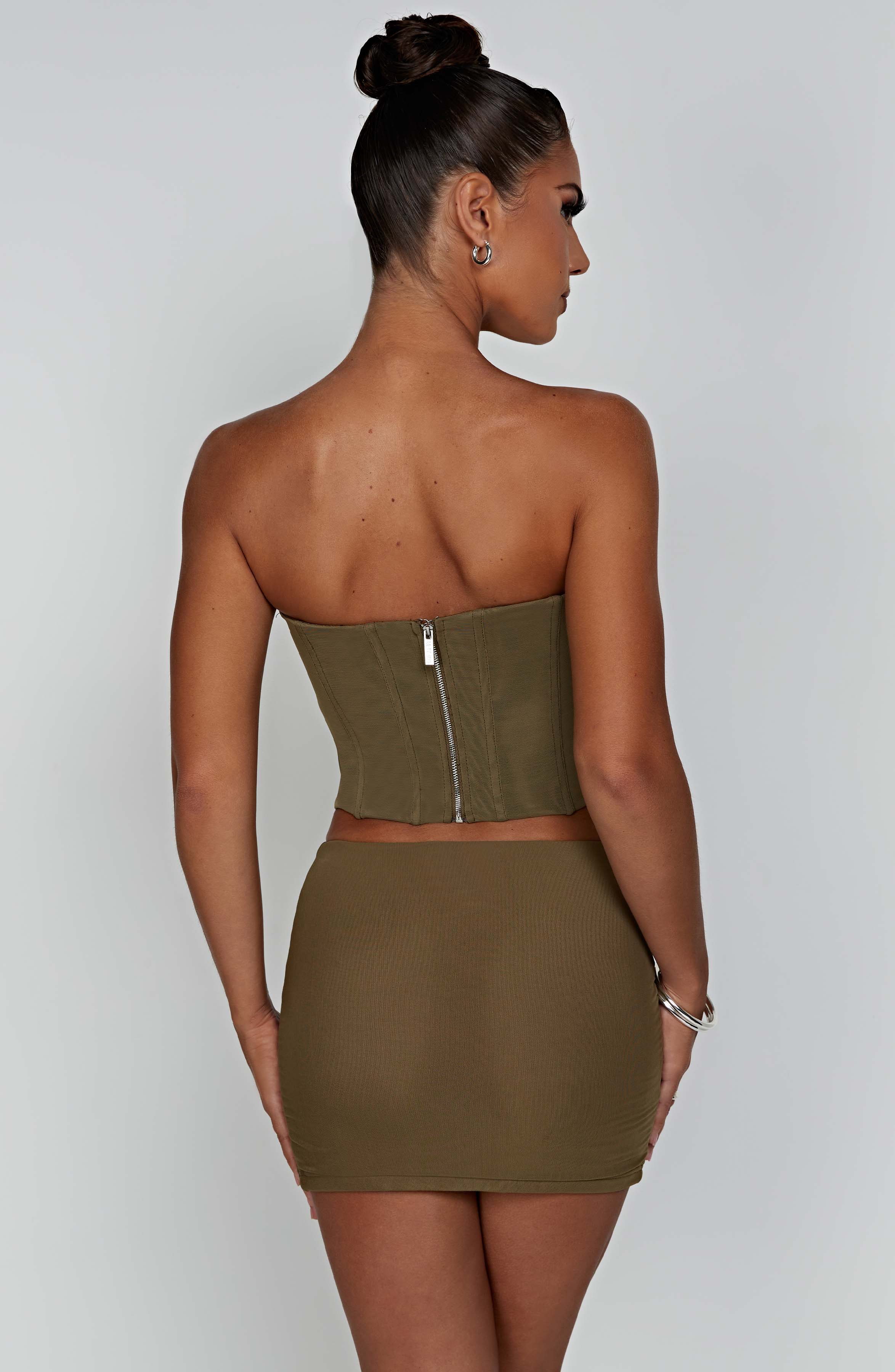 Alina Mini Skirt - Khaki - Image 3
