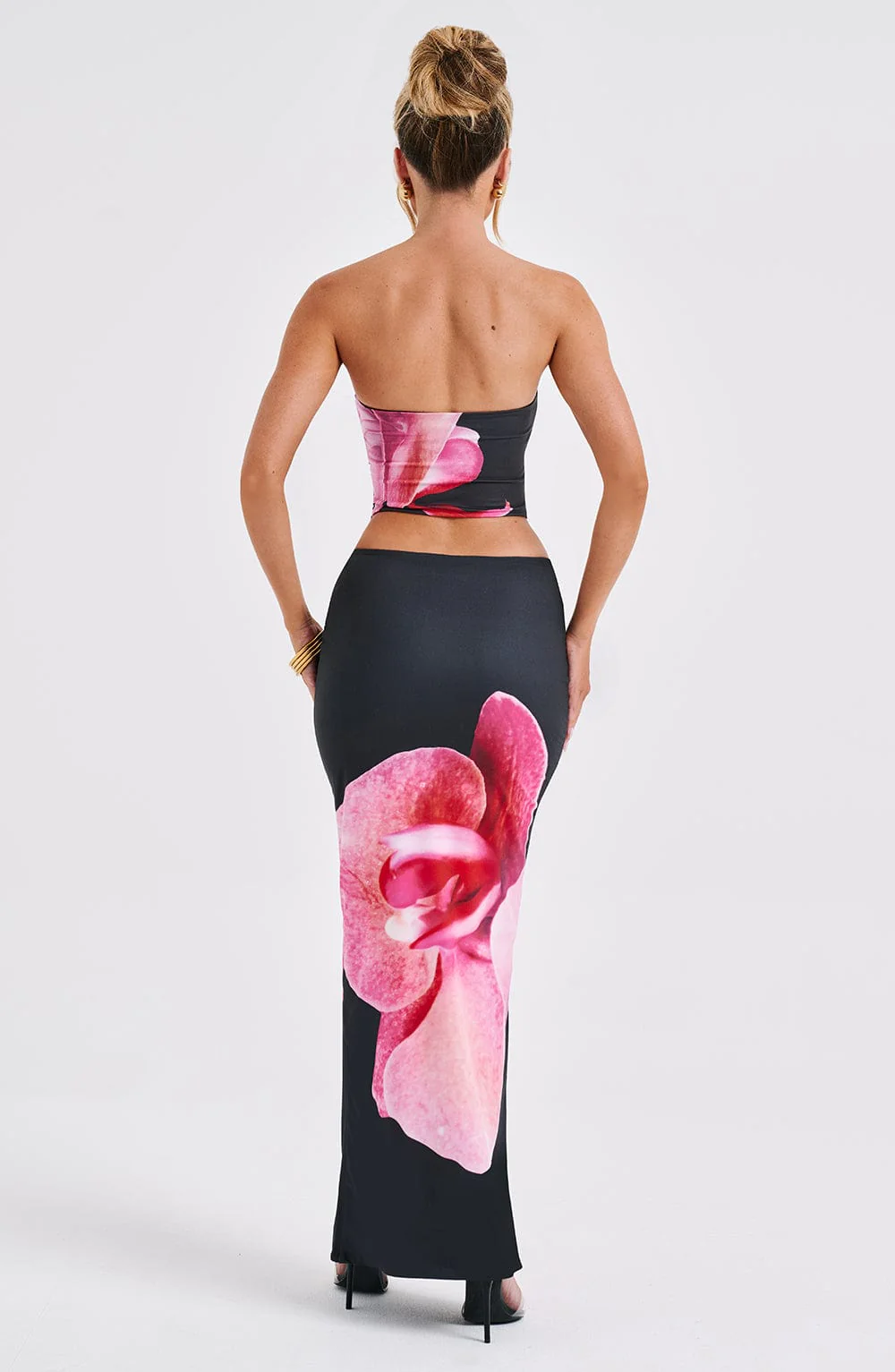 Allegra Maxi Skirt - Black Floral Print - Image 2