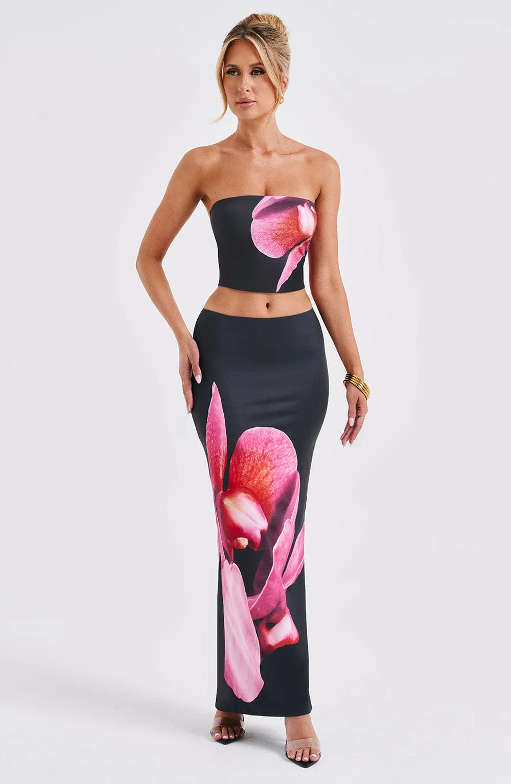 Allegra Maxi Skirt - Black Floral Print - Image 6