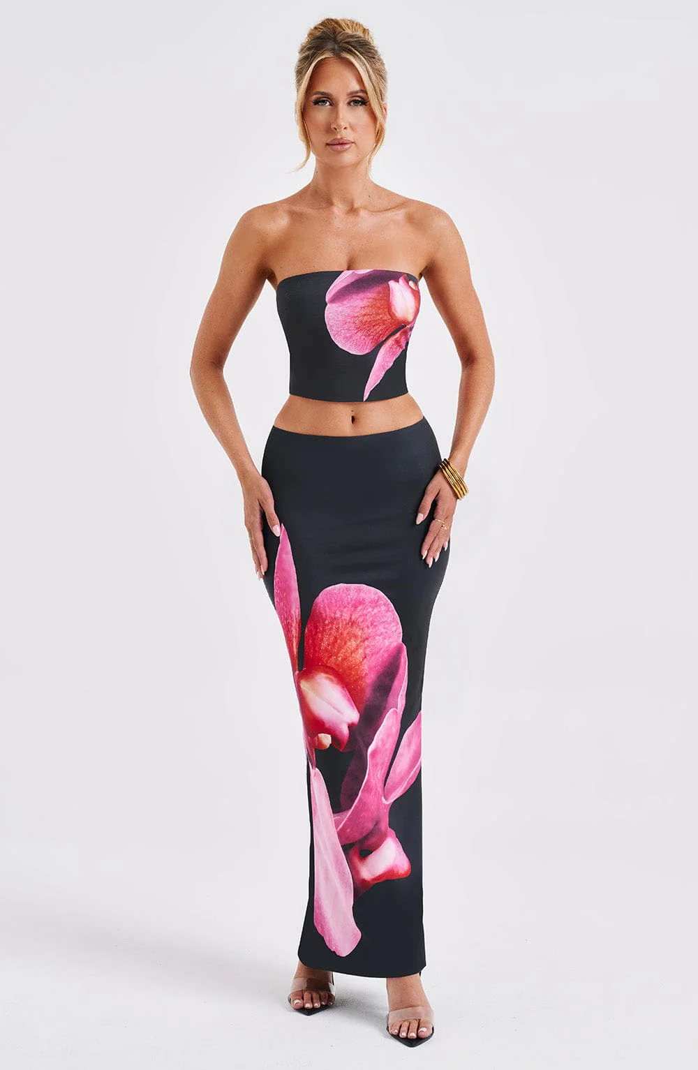 Allegra Maxi Skirt - Black Floral Print - Image 8