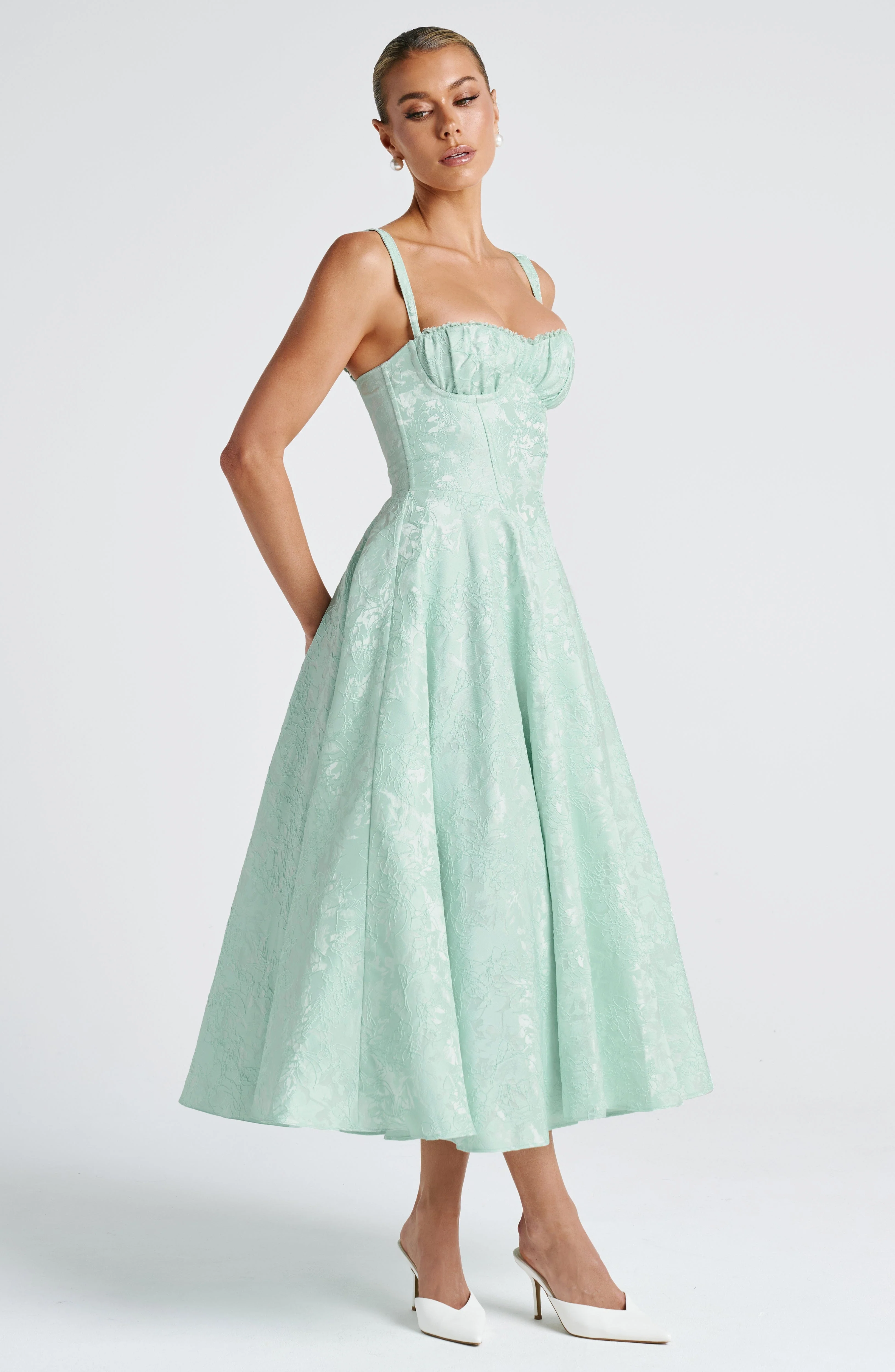 Amity Midi Dress - Mint - Image 6