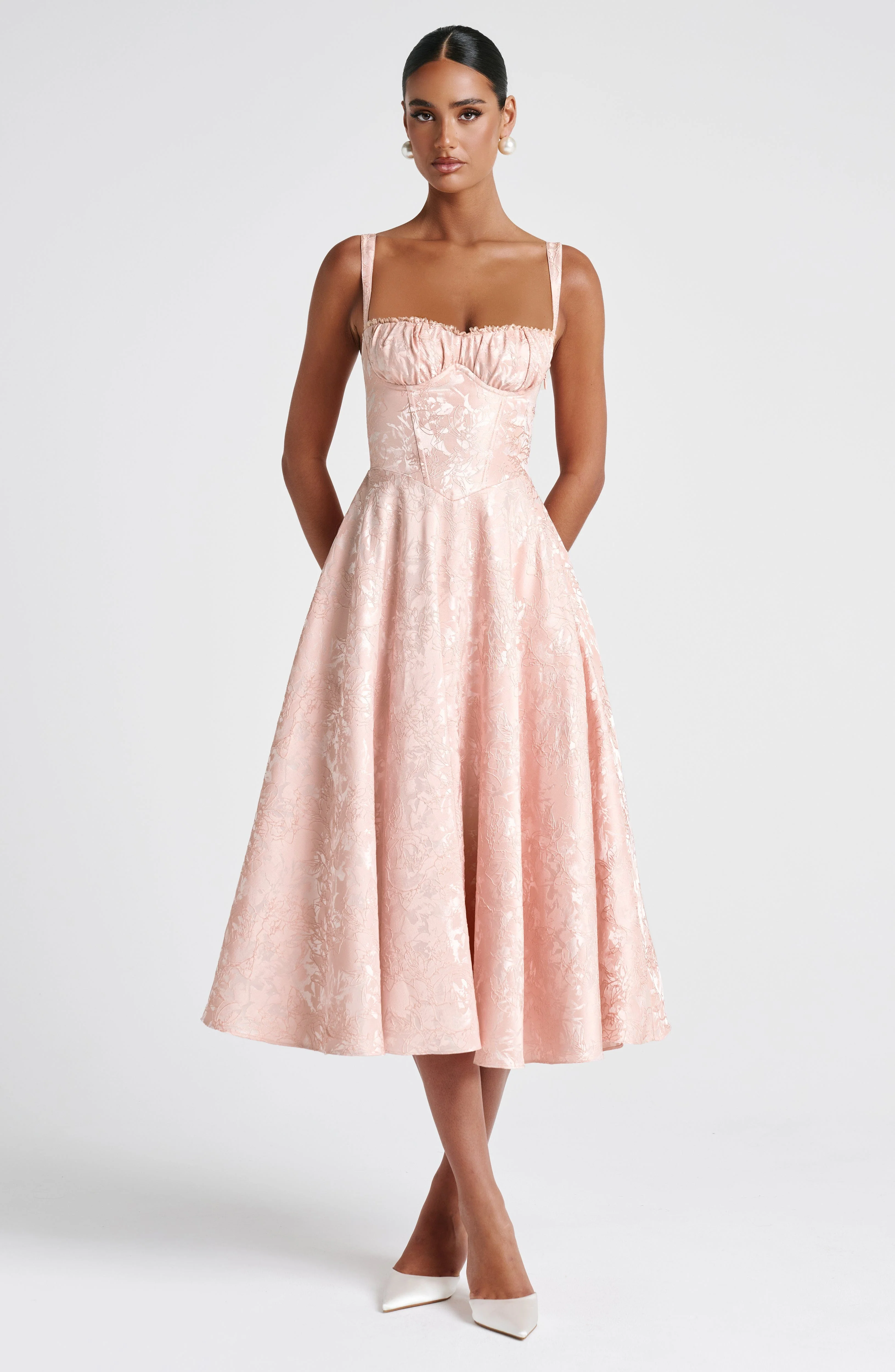 Amity Midi Dress - Soft Peach - Image 6