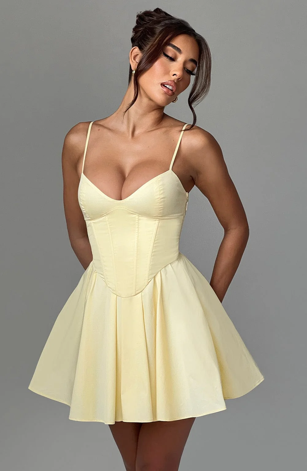 Analeigh Mini Dress - Lemon - Image 4