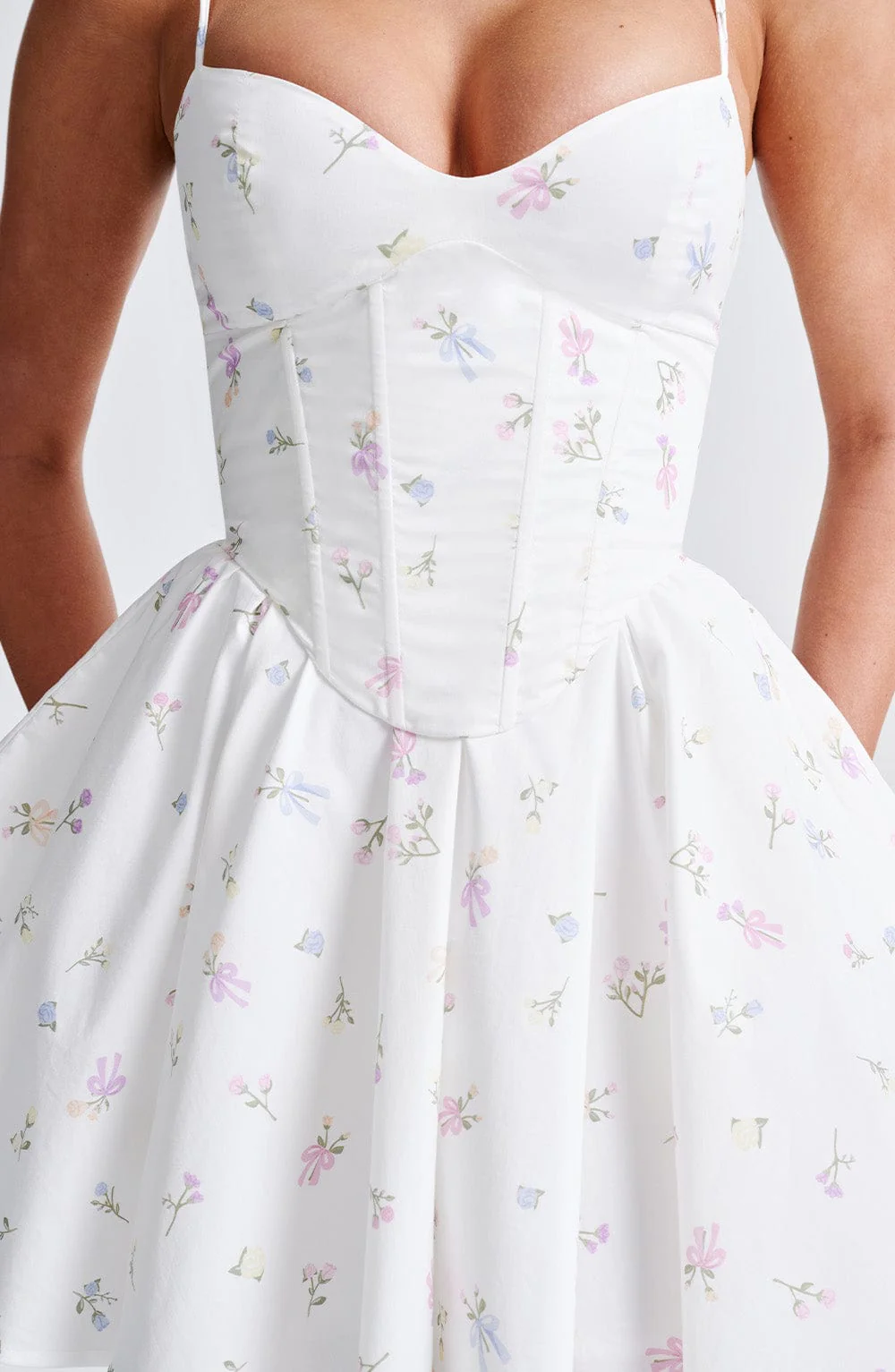 Analeigh Mini Dress - White Multi Floral Print - Image 6