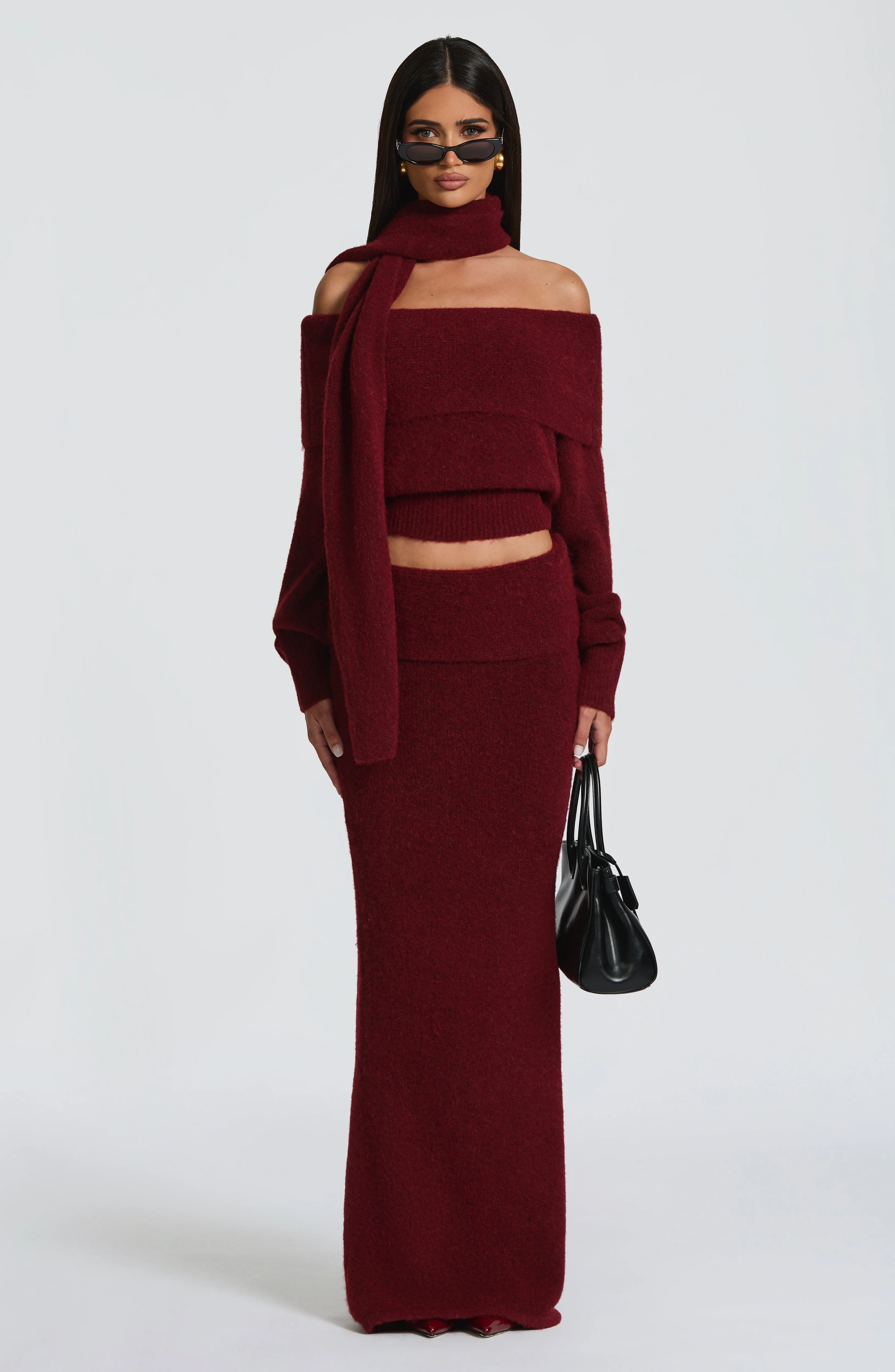 Andie Maxi Skirt - Burgundy - Image 4