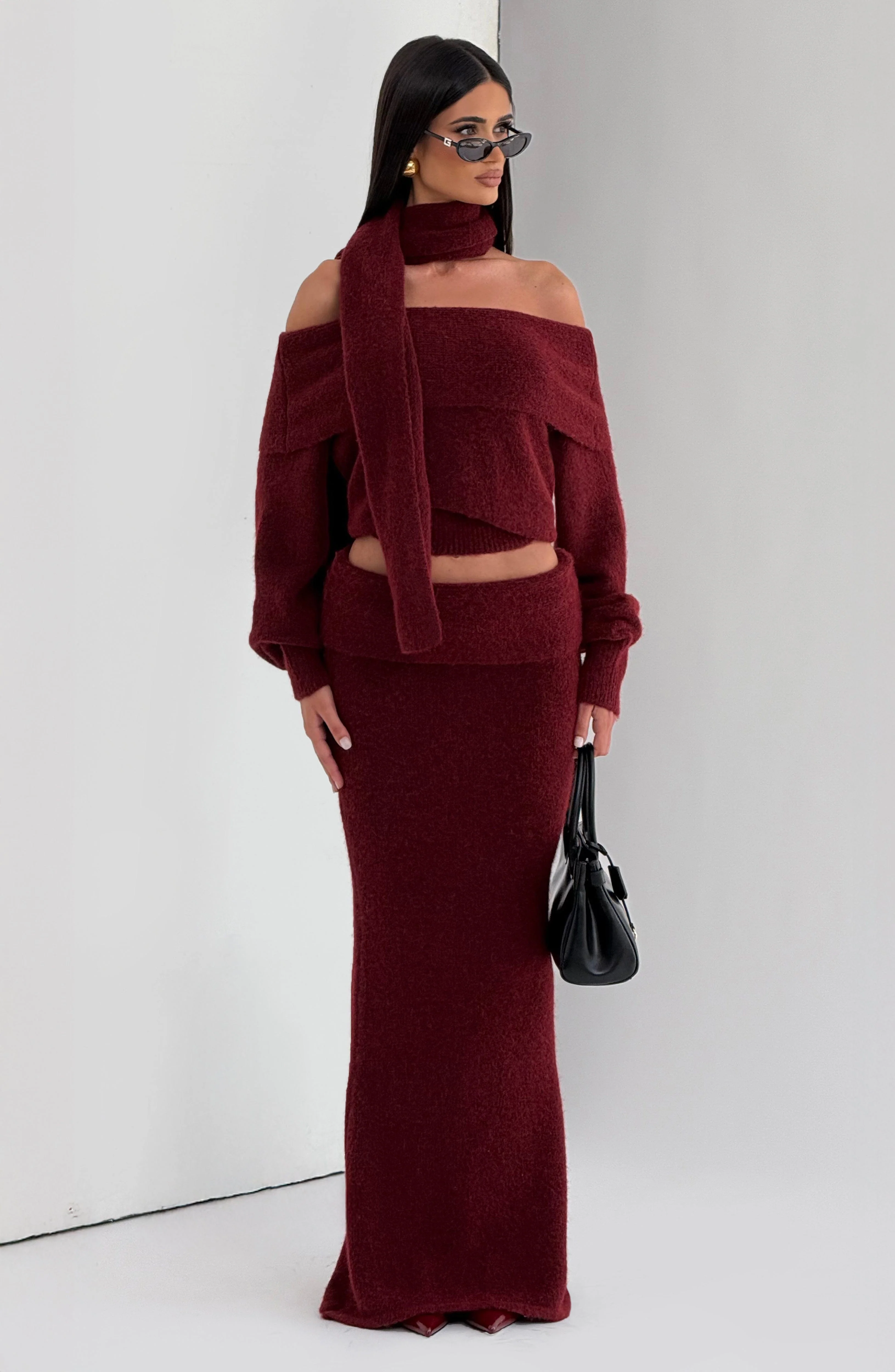 Andie Maxi Skirt - Burgundy - Image 7
