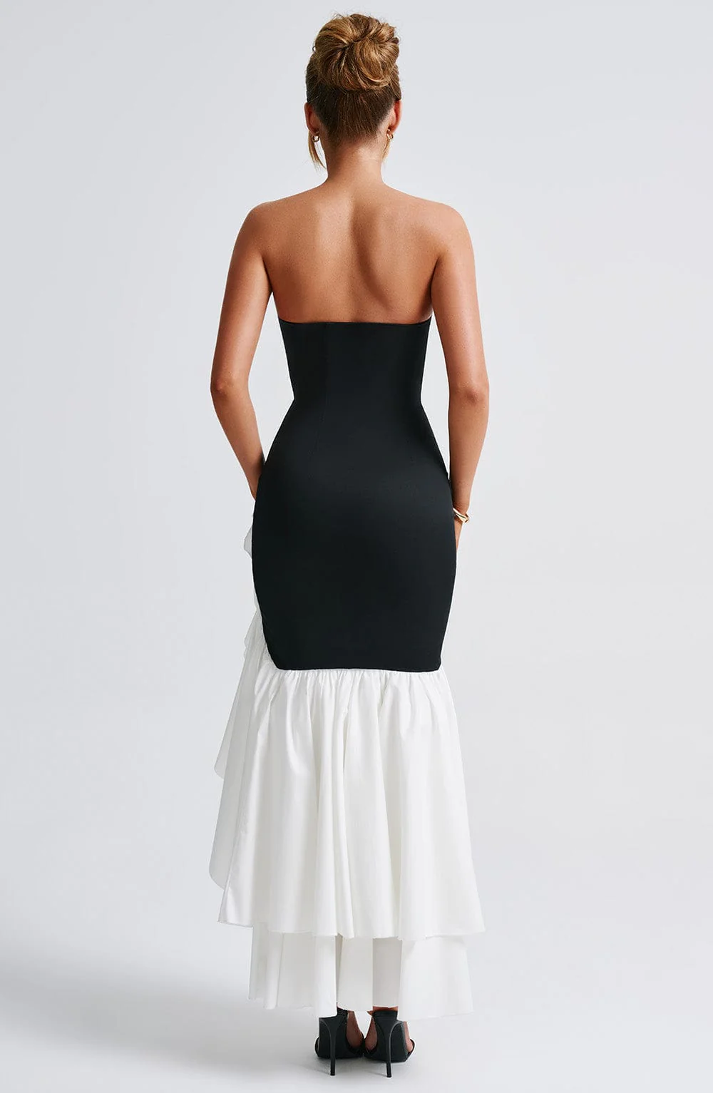Angelina Maxi Dress - Black/White - Image 3