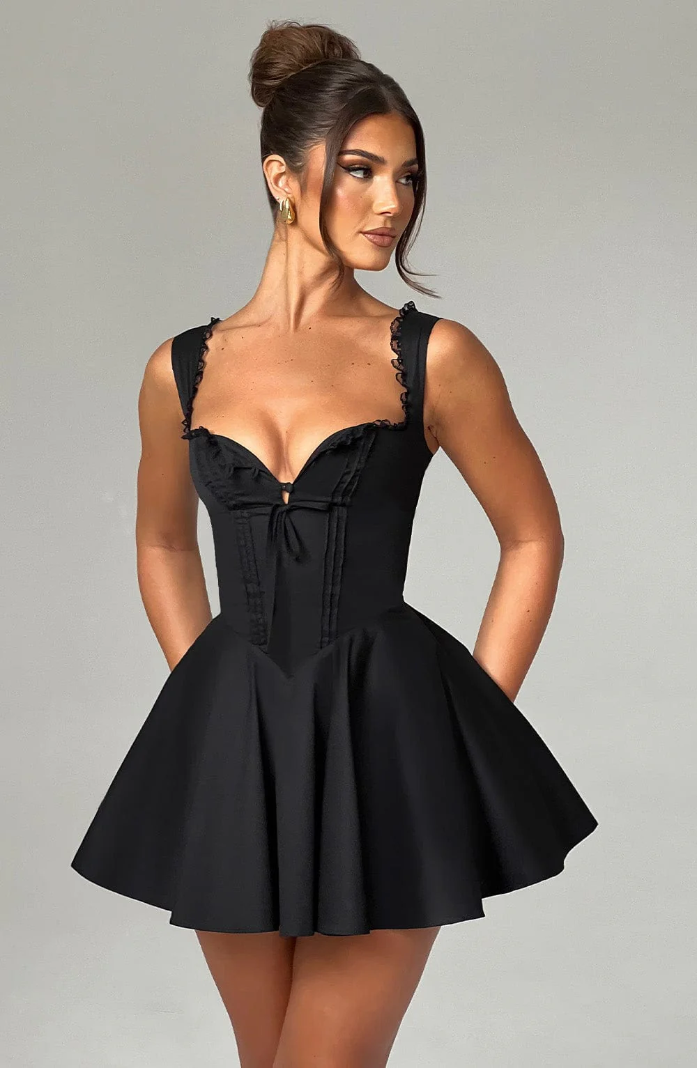 Antonella Mini Dress - Black - Image 9