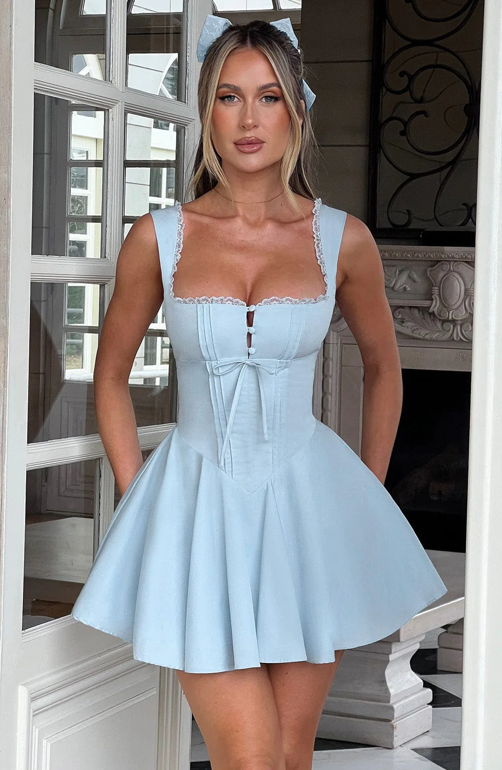 Antonella Mini Dress - Blue - Image 3