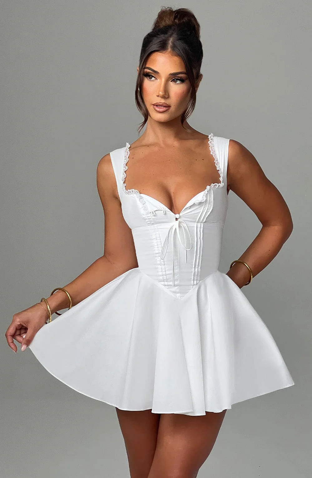 Antonella Mini Dress - Ivory - Image 3