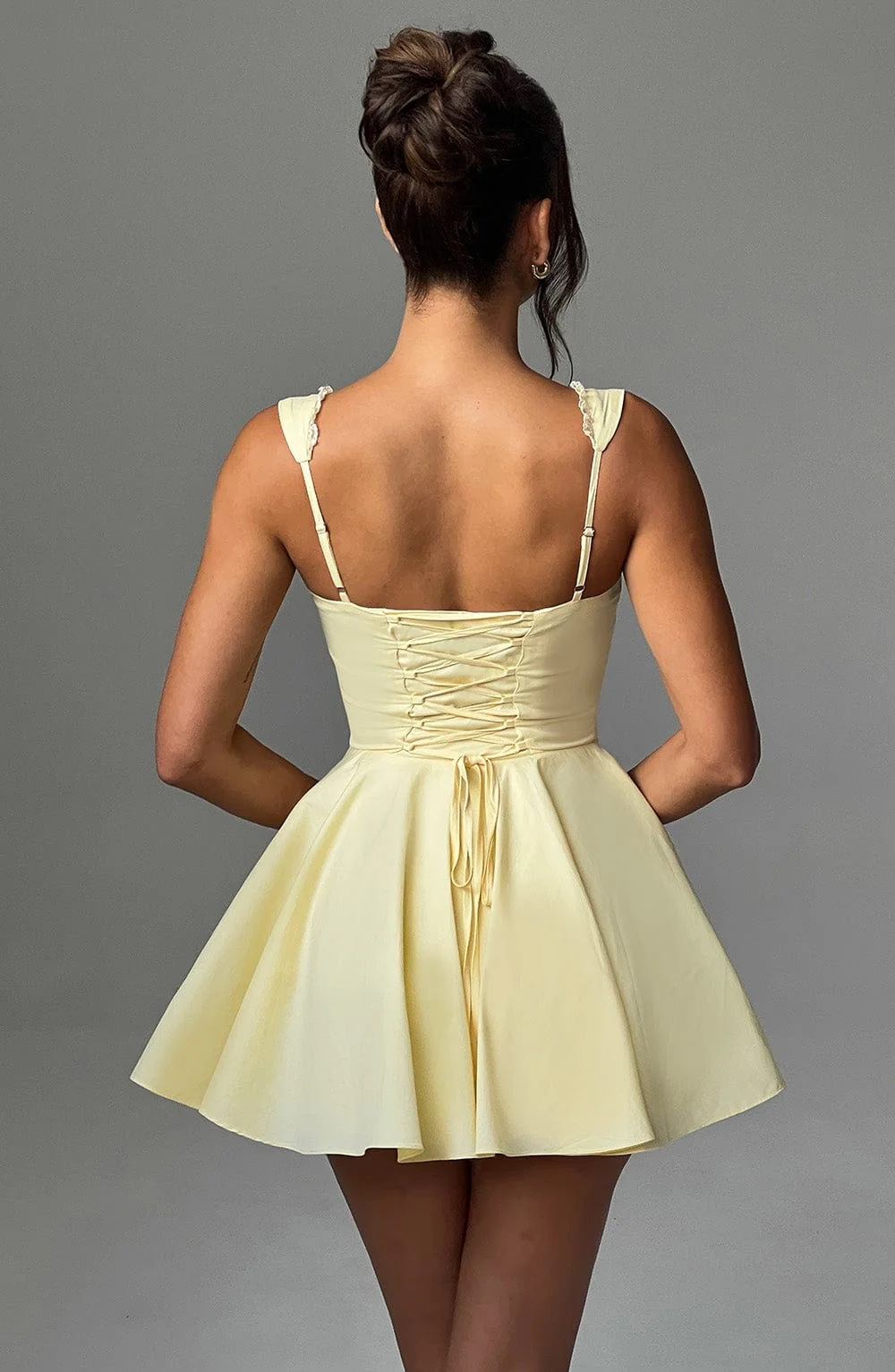 Antonella Mini Dress - Lemon - Image 3