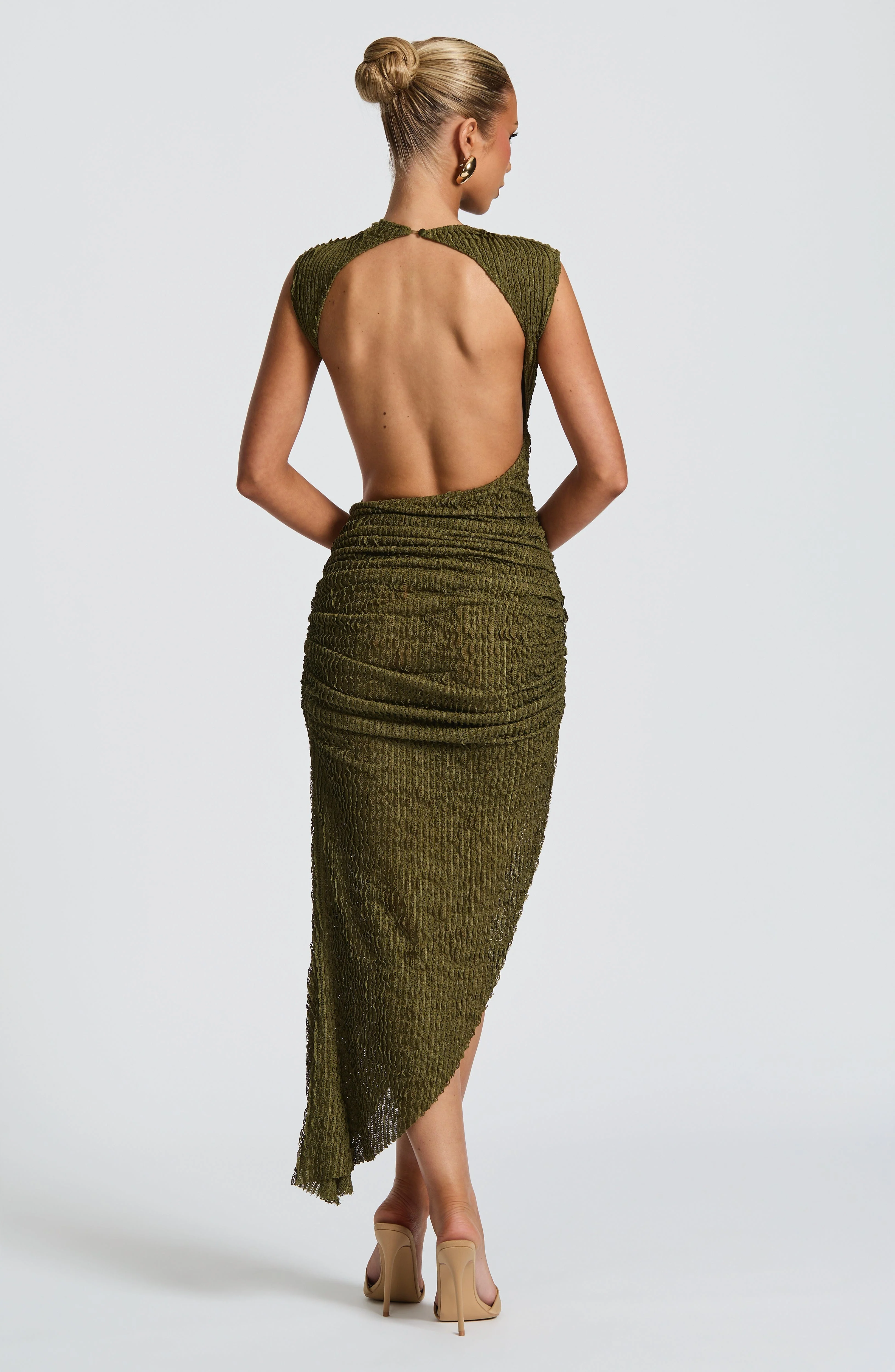 Aphrodite Midi Dress - Khaki - Image 3