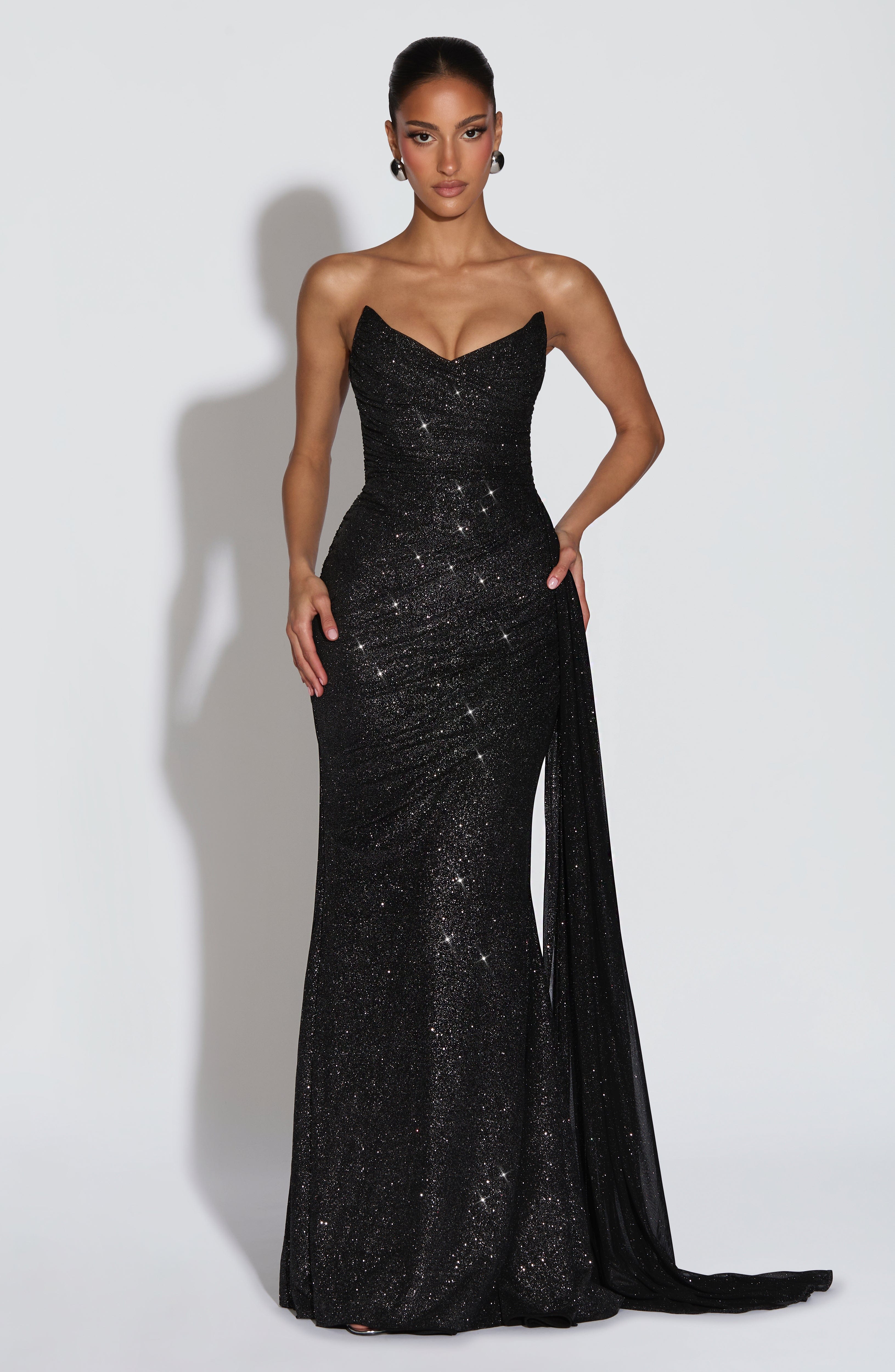Ashika Maxi Dress - Black Sparkle - Image 2