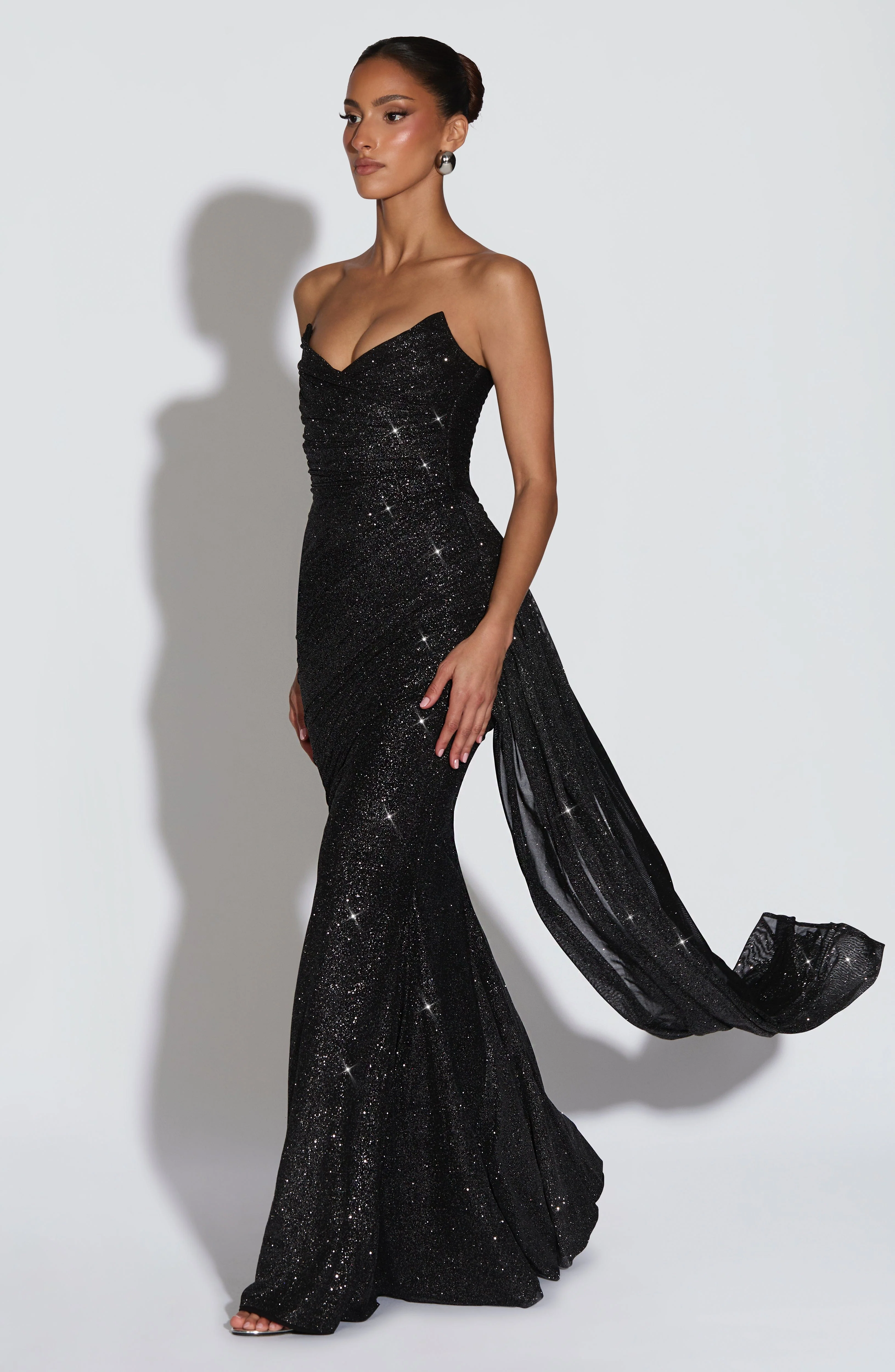 Ashika Maxi Dress - Black Sparkle - Image 4