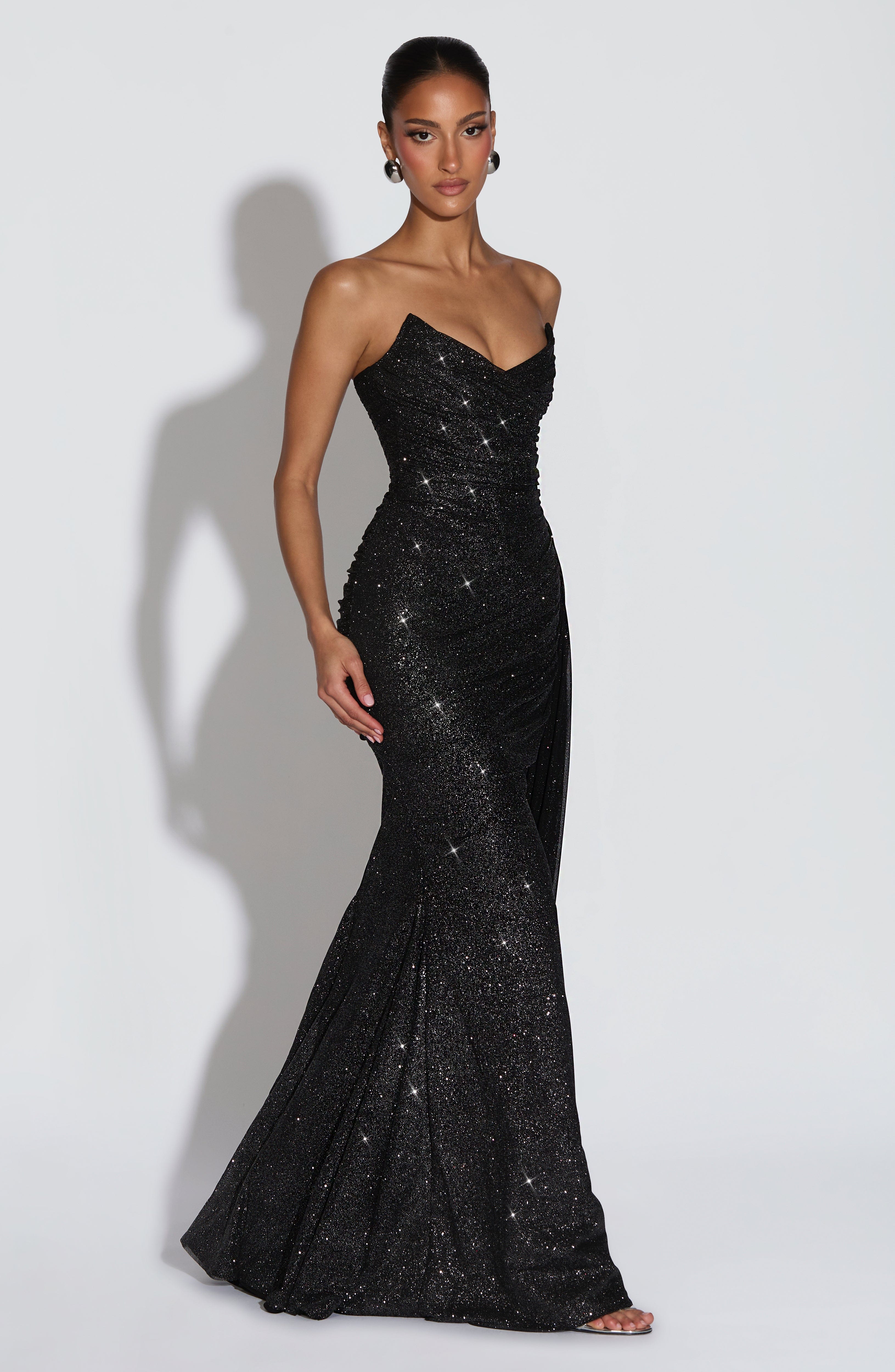 Ashika Maxi Dress - Black Sparkle - Image 5