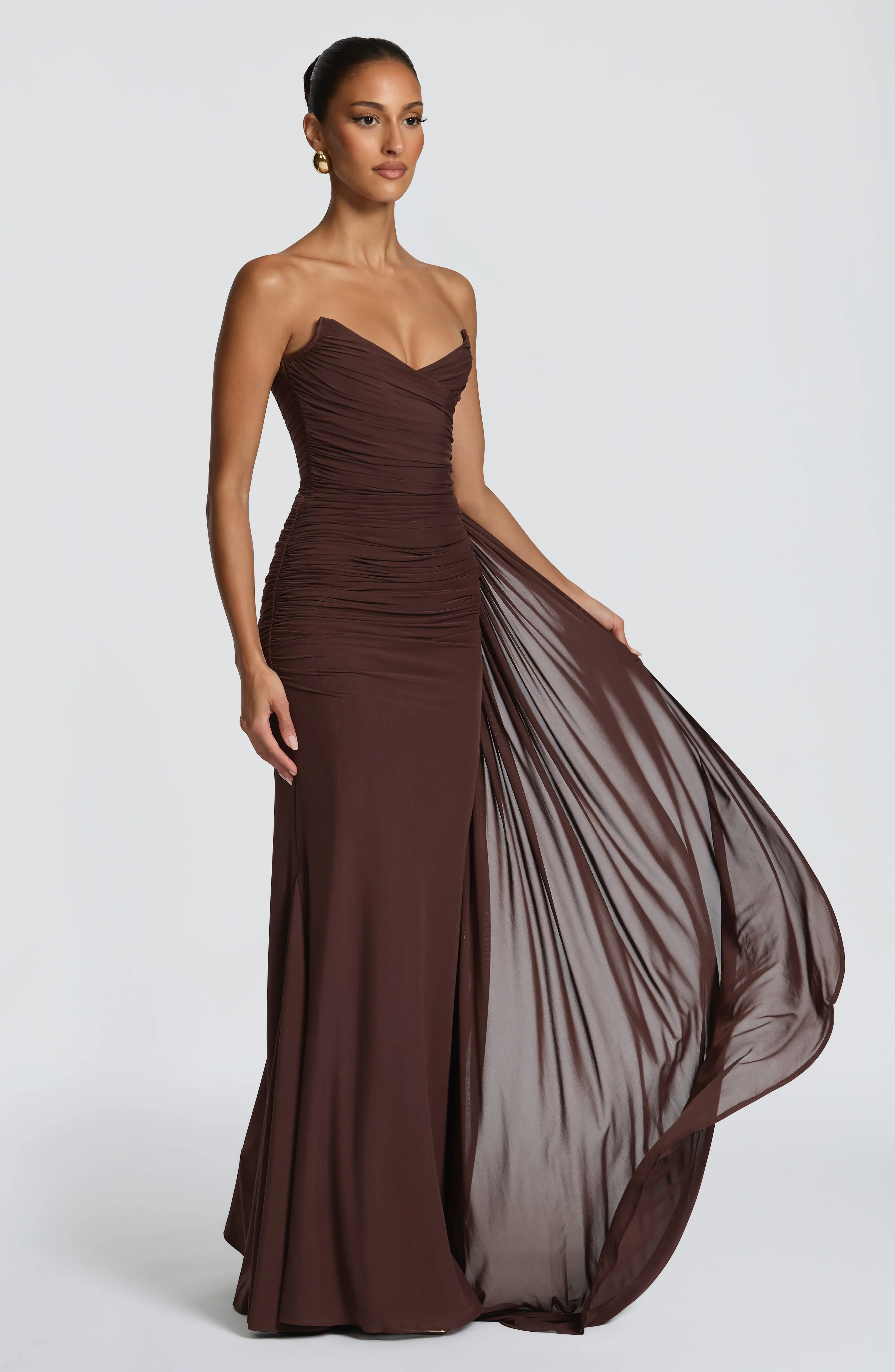 Ashika Maxi Dress - Plum Brown - Image 5