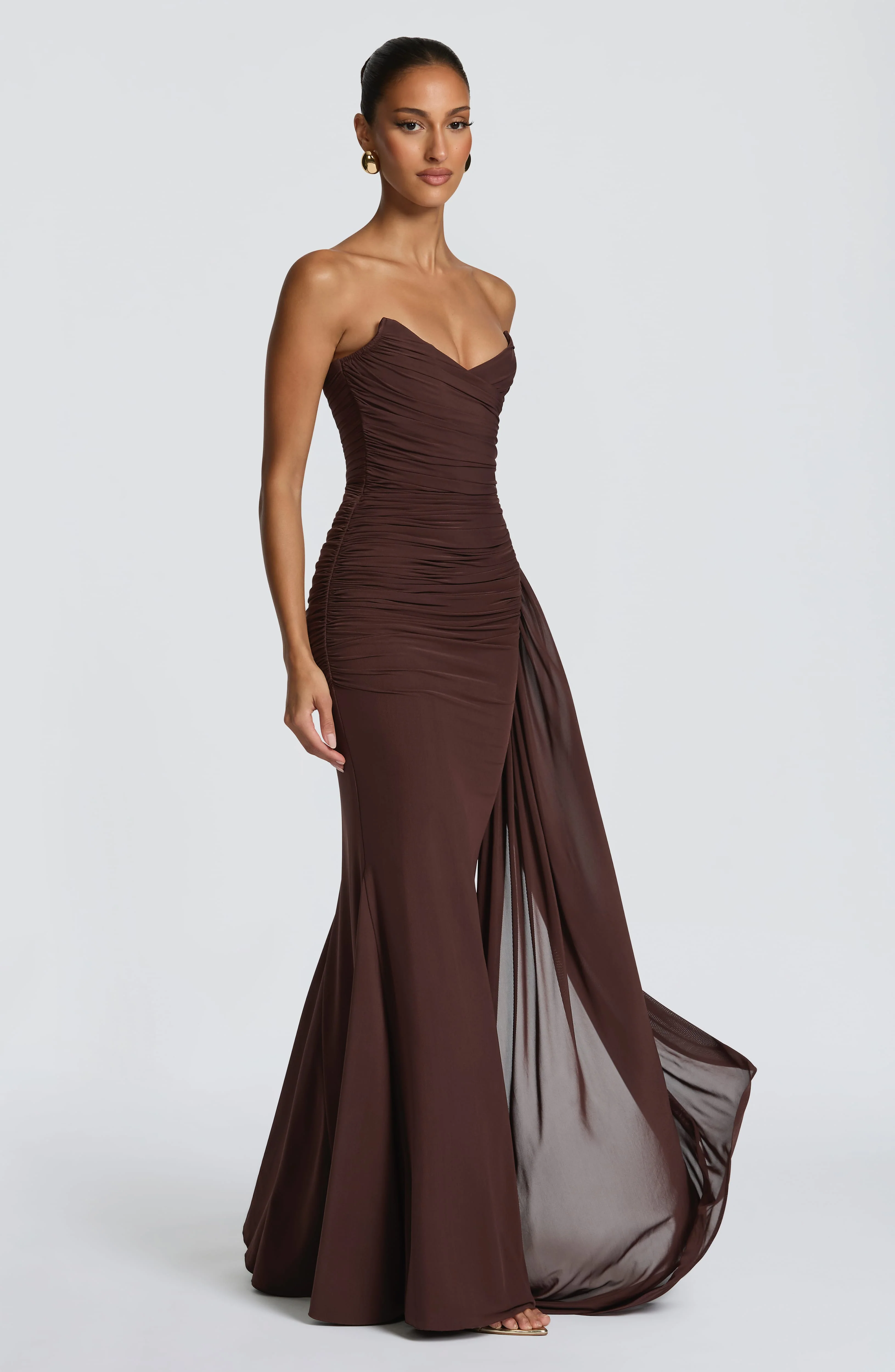 Ashika Maxi Dress - Plum Brown - Image 7