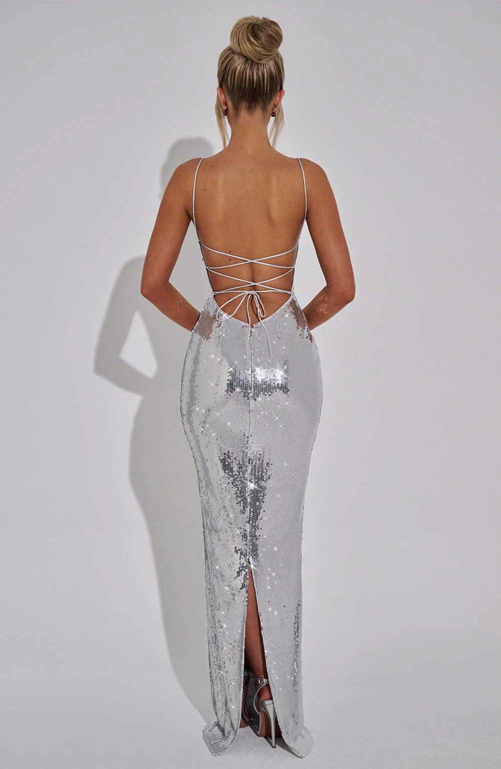Atari Maxi Dress - Silver - Image 10