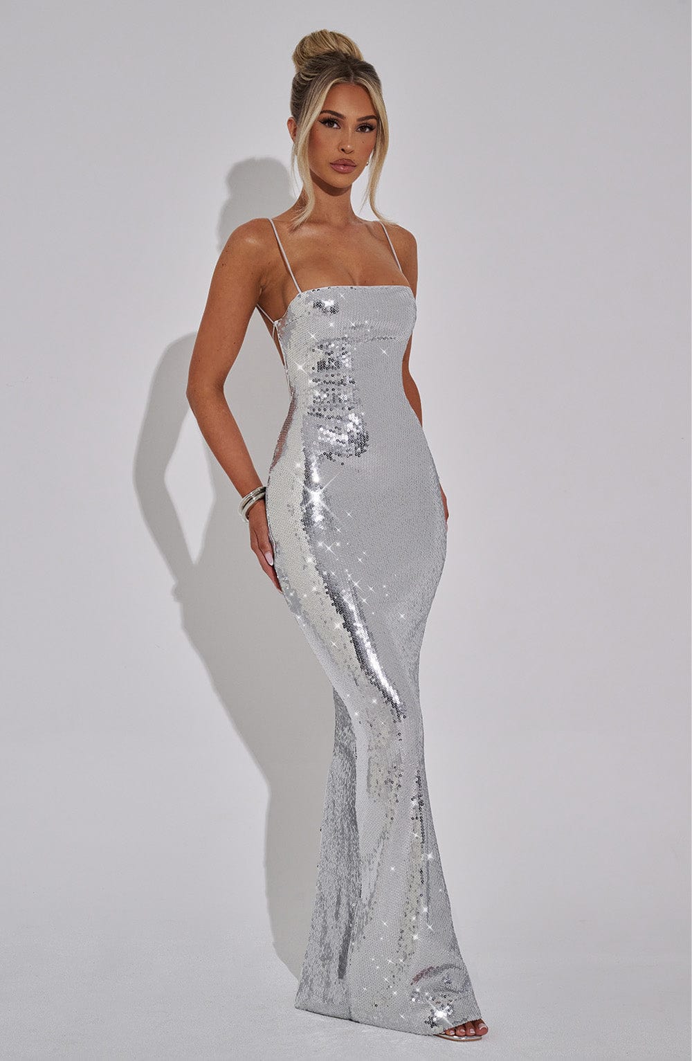 Atari Maxi Dress - Silver - Image 11