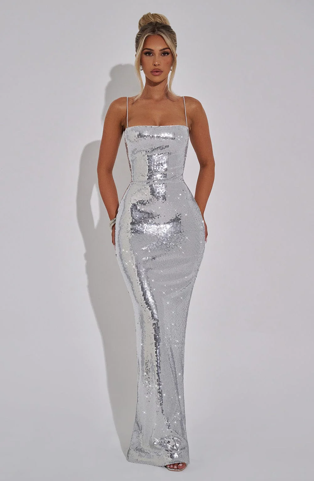 Atari Maxi Dress - Silver - Image 12