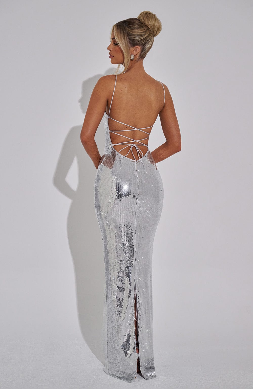 Atari Maxi Dress - Silver - Image 9