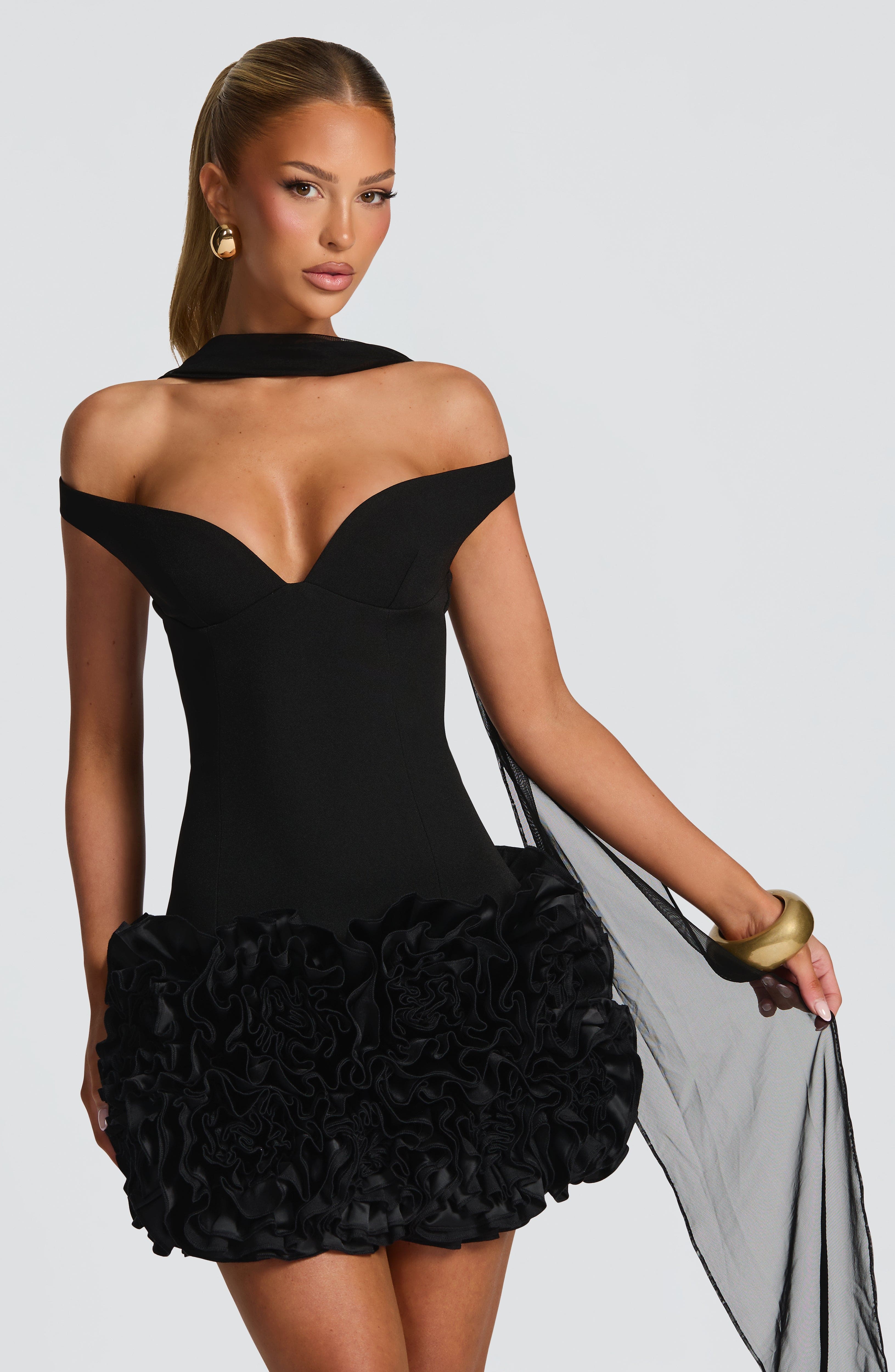 Aveta Mini Dress - Black - Image 6
