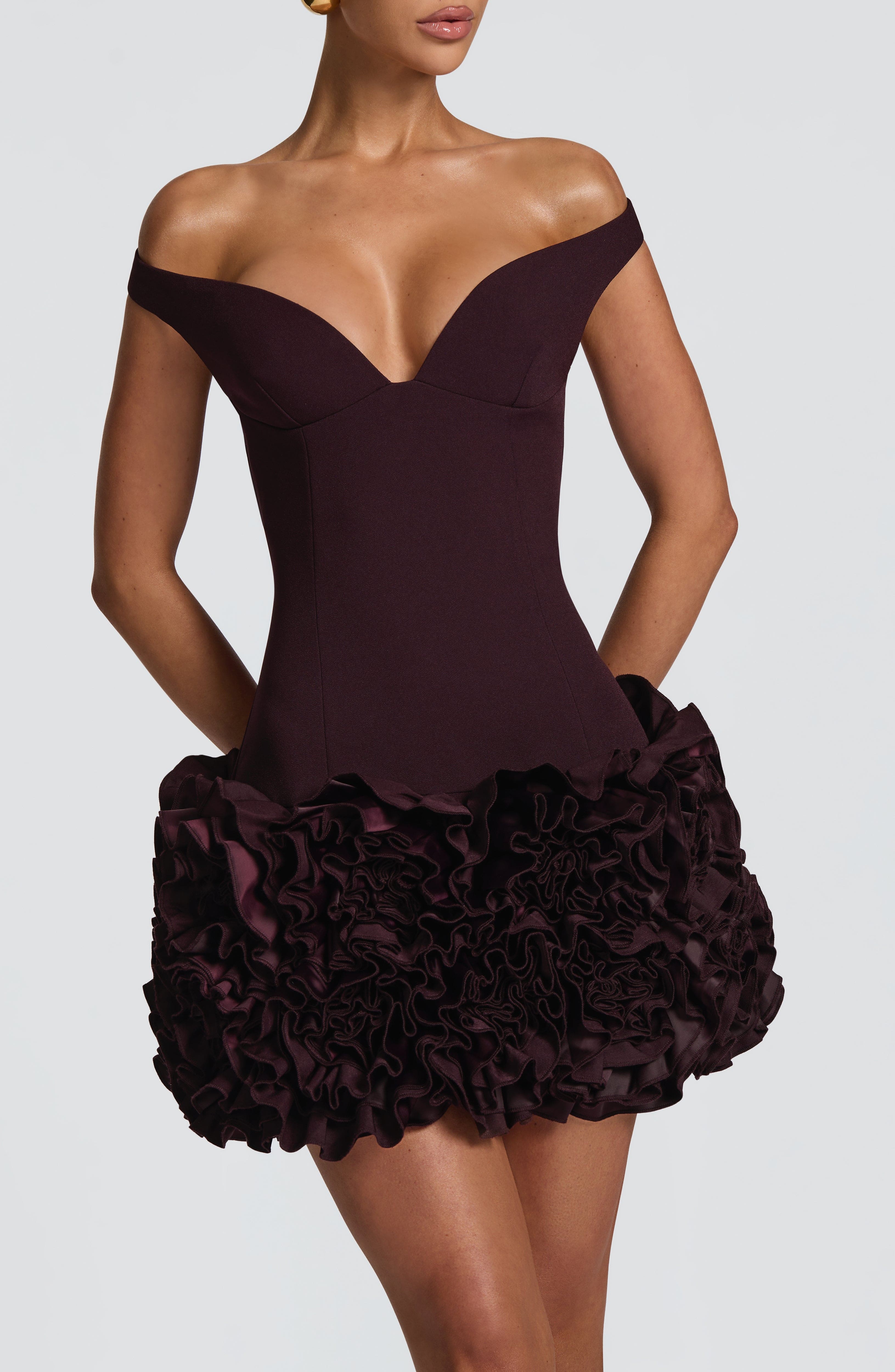 Aveta Mini Dress - Plum - Image 4