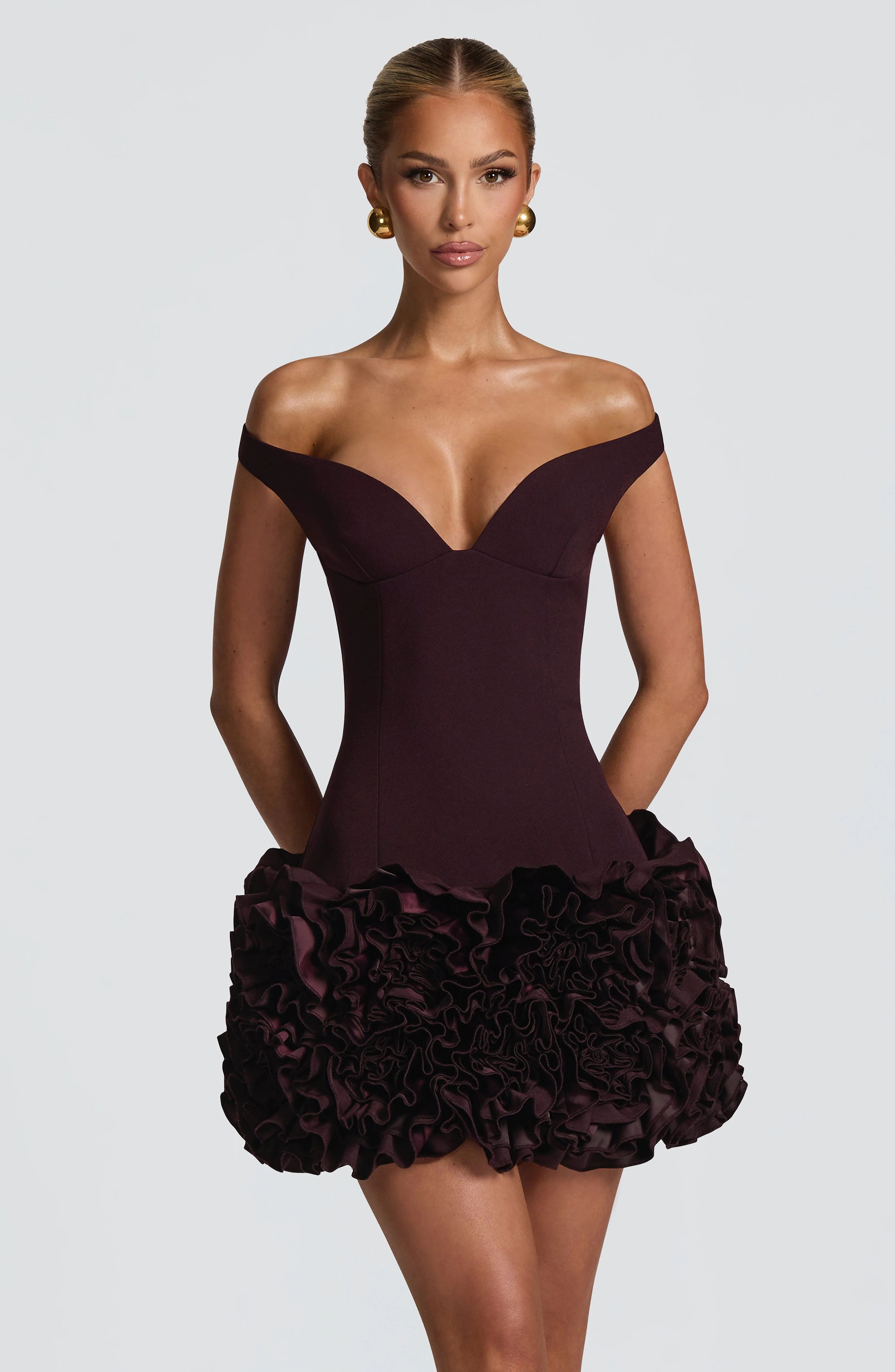 Aveta Mini Dress - Plum - Image 9