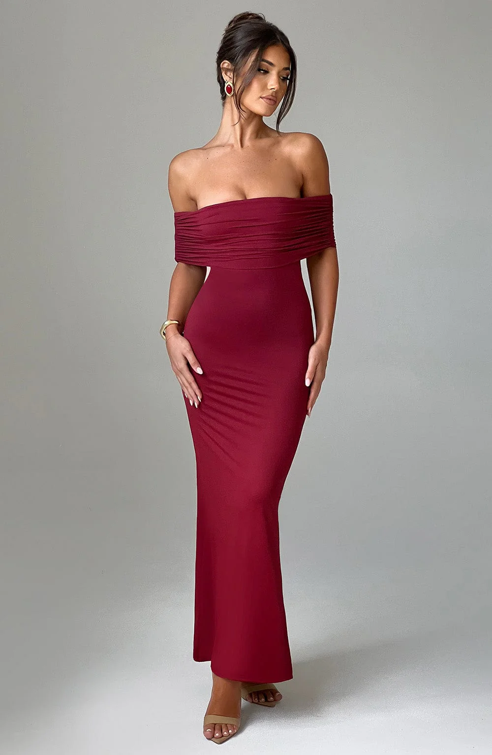 Belinda Maxi Dress - Burgundy - Image 2