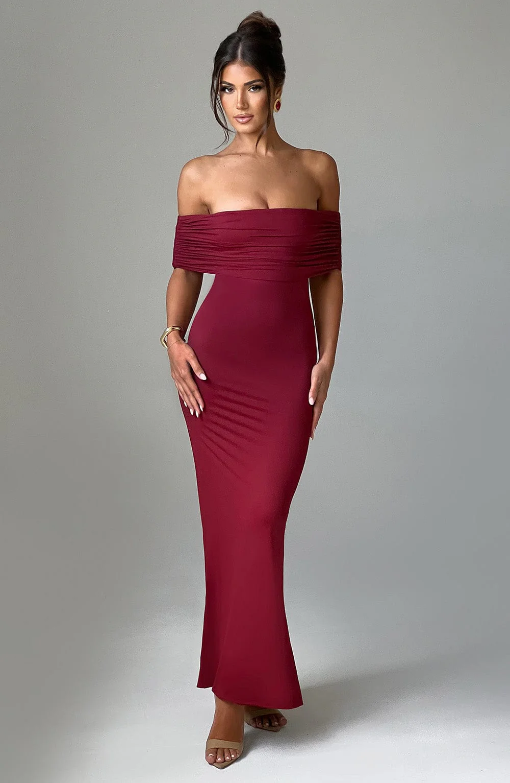 Belinda Maxi Dress - Burgundy - Image 5