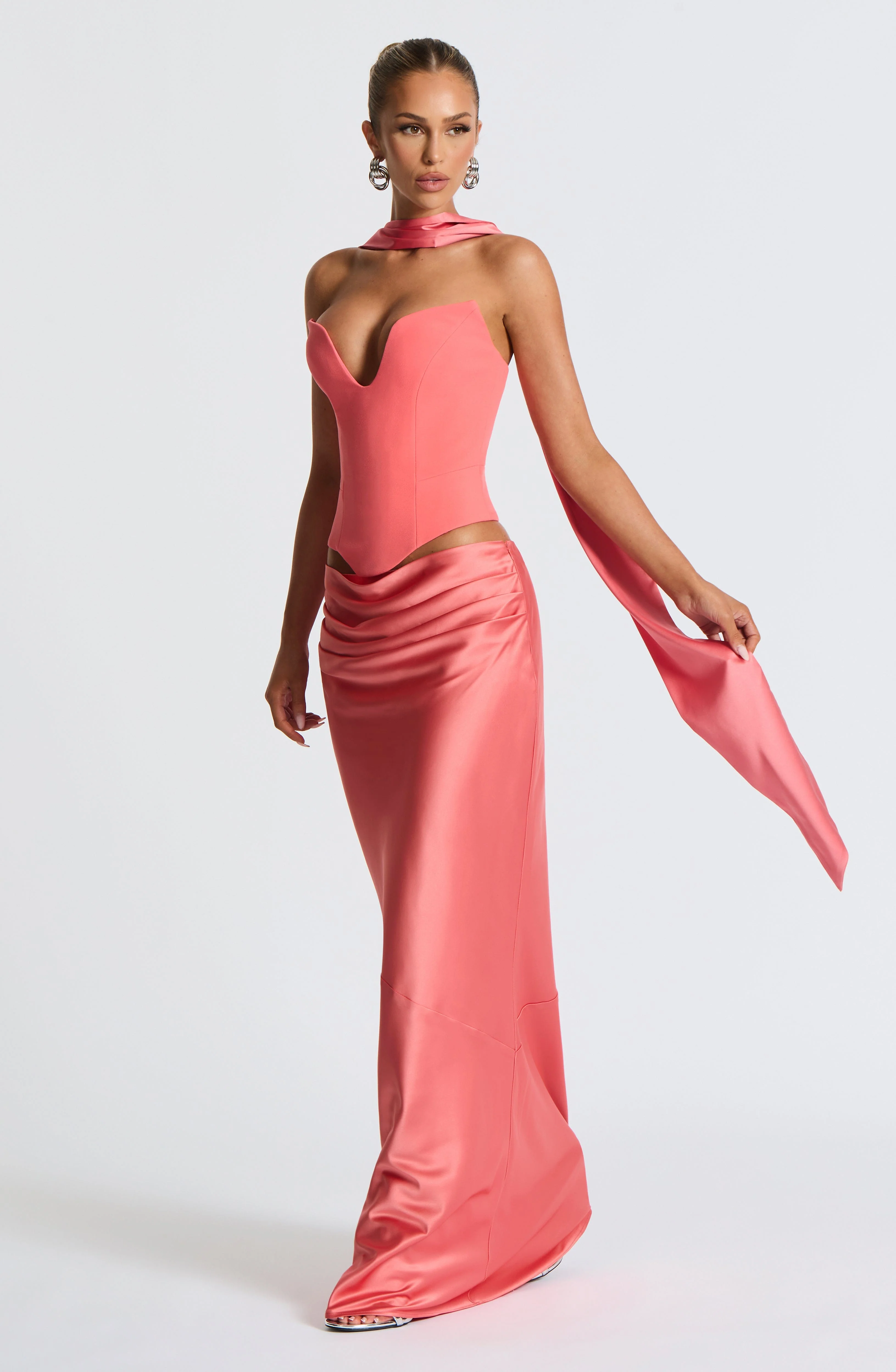 Bernadette Maxi Skirt - Coral Pink - Image 5