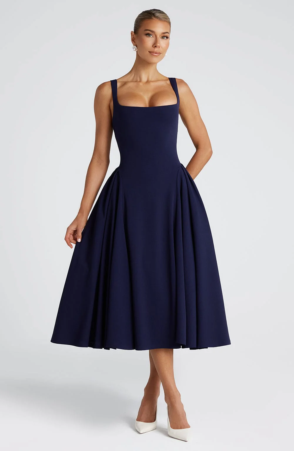 Betty Midi Dress - Navy - Image 5