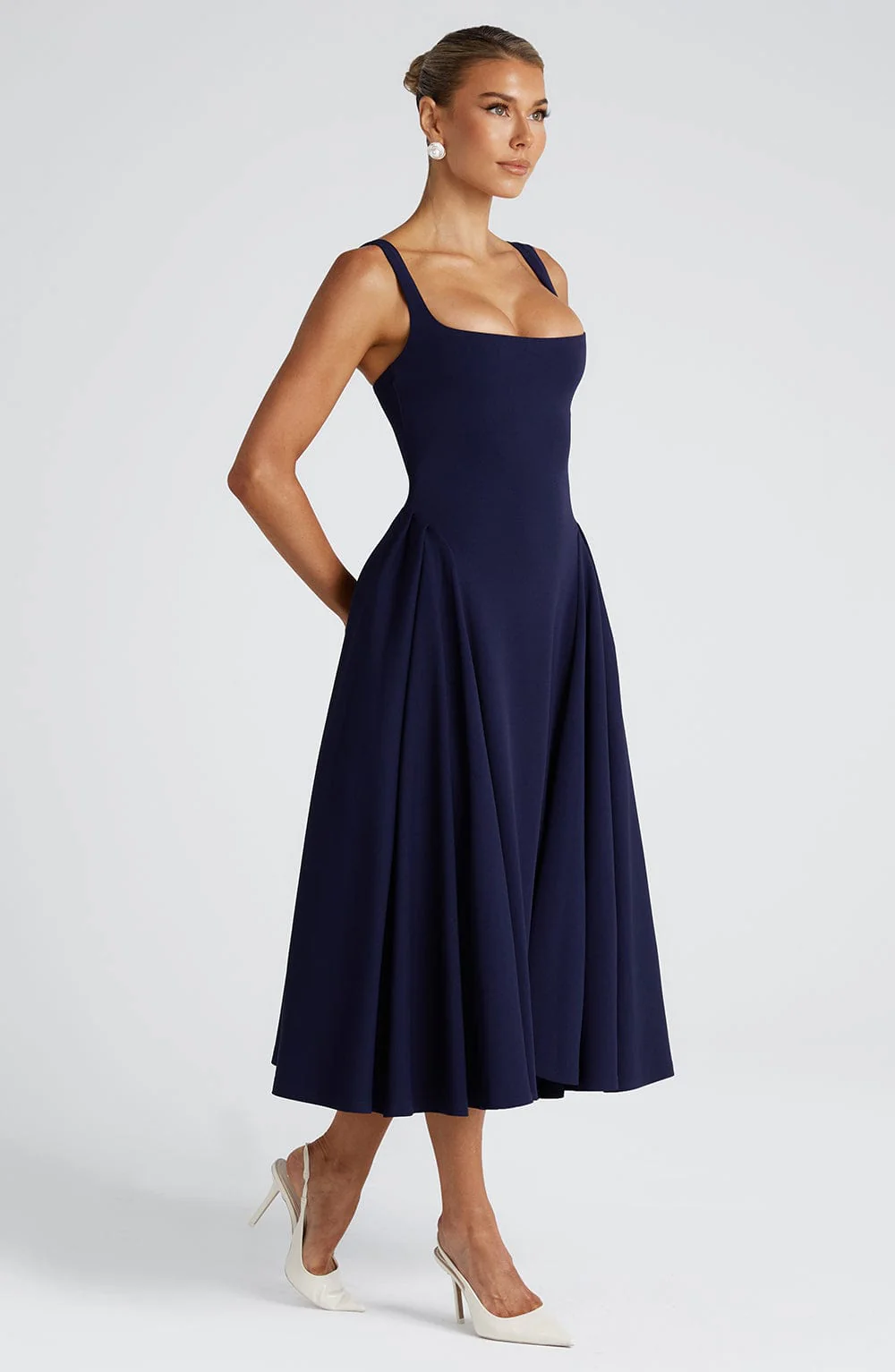 Betty Midi Dress - Navy - Image 9