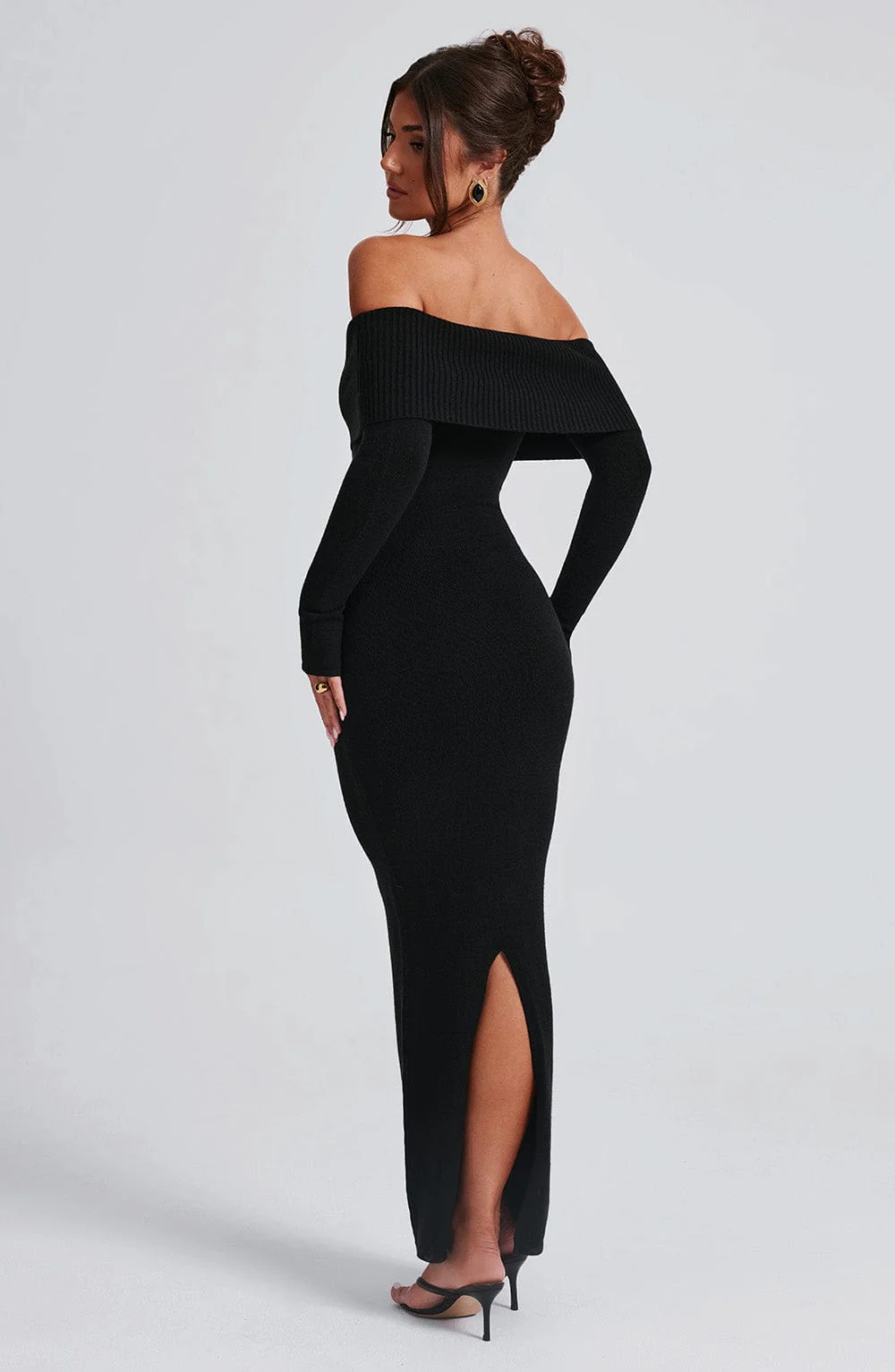Beverley Knit Maxi Dress - Black - Image 9