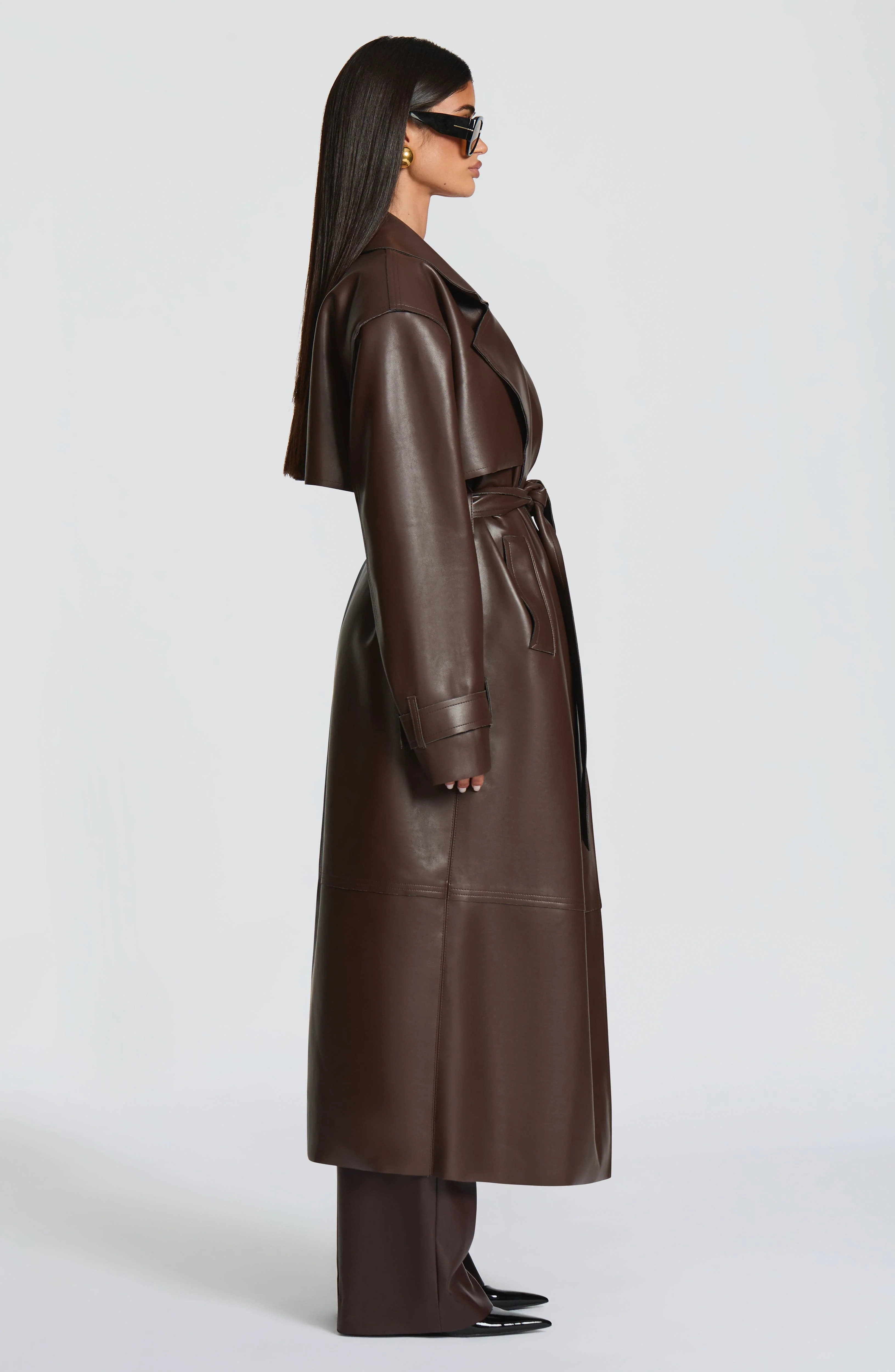 Bridget Trench Coat - Plum Brown - Image 6