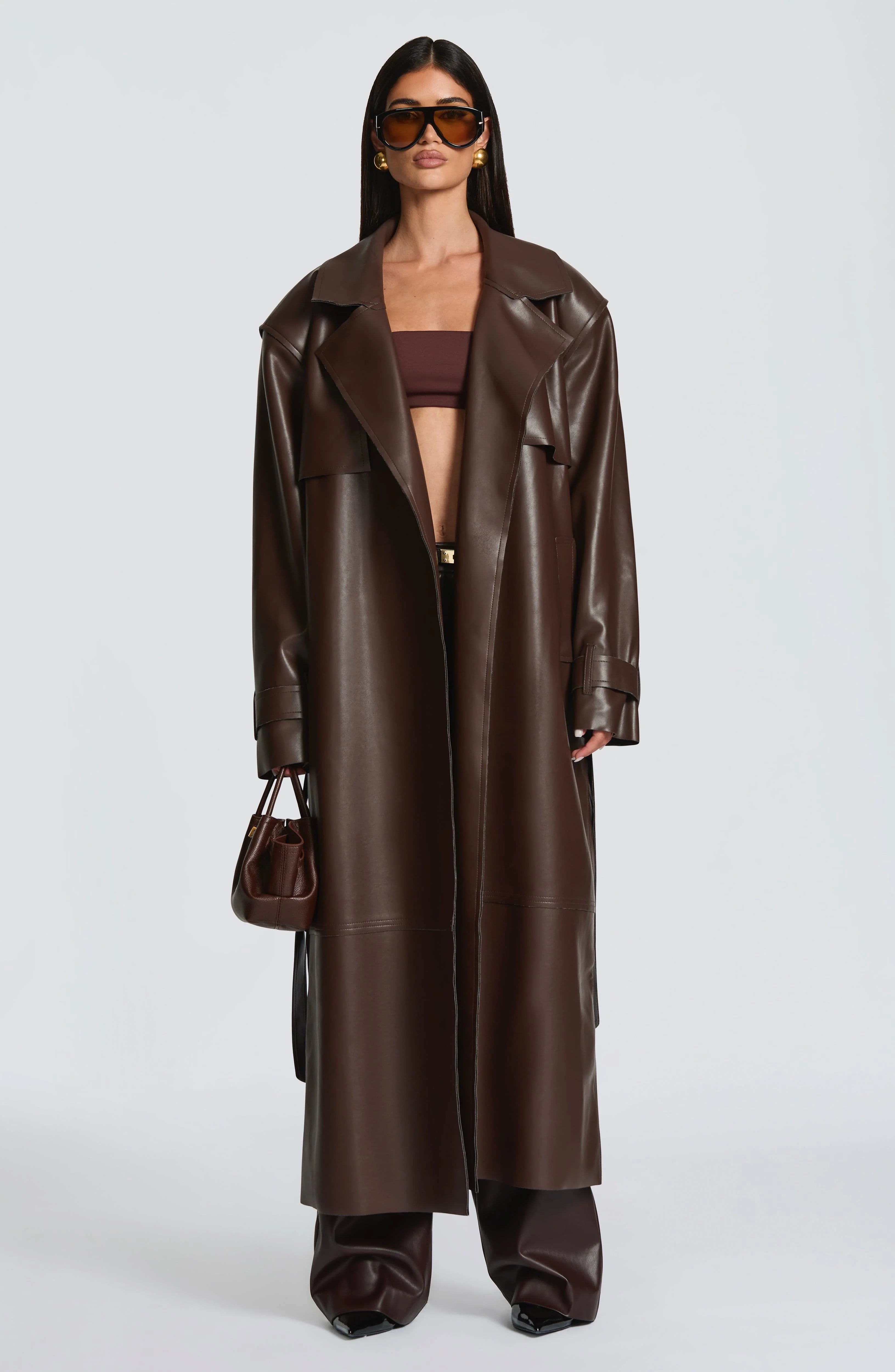 Bridget Trench Coat - Plum Brown - Image 8