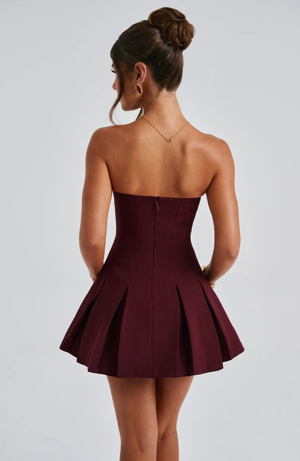 Bryony Mini Dress - Cherry Lacquer - Image 3