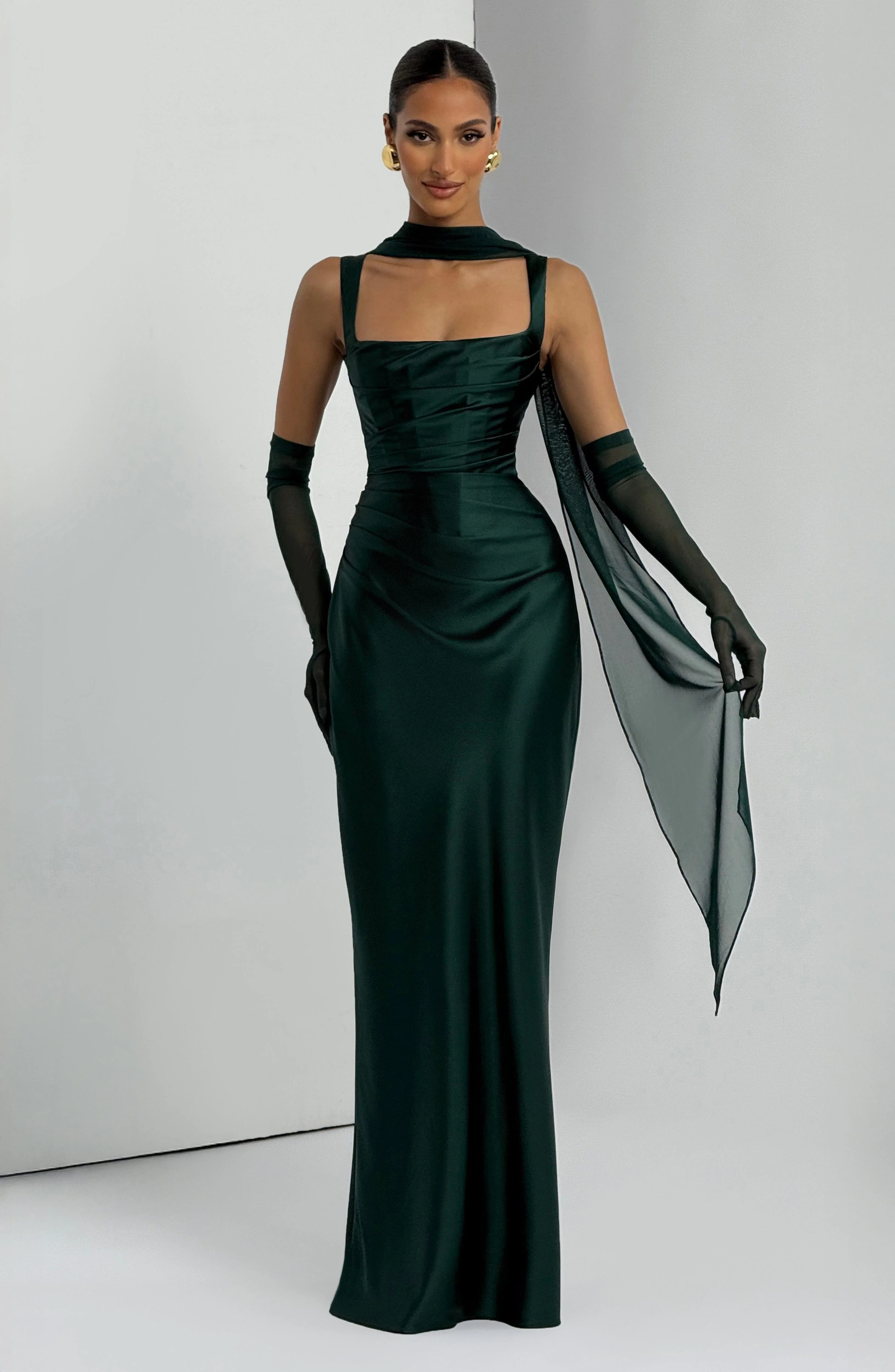 Calanthe Maxi Dress - Emerald - Image 8