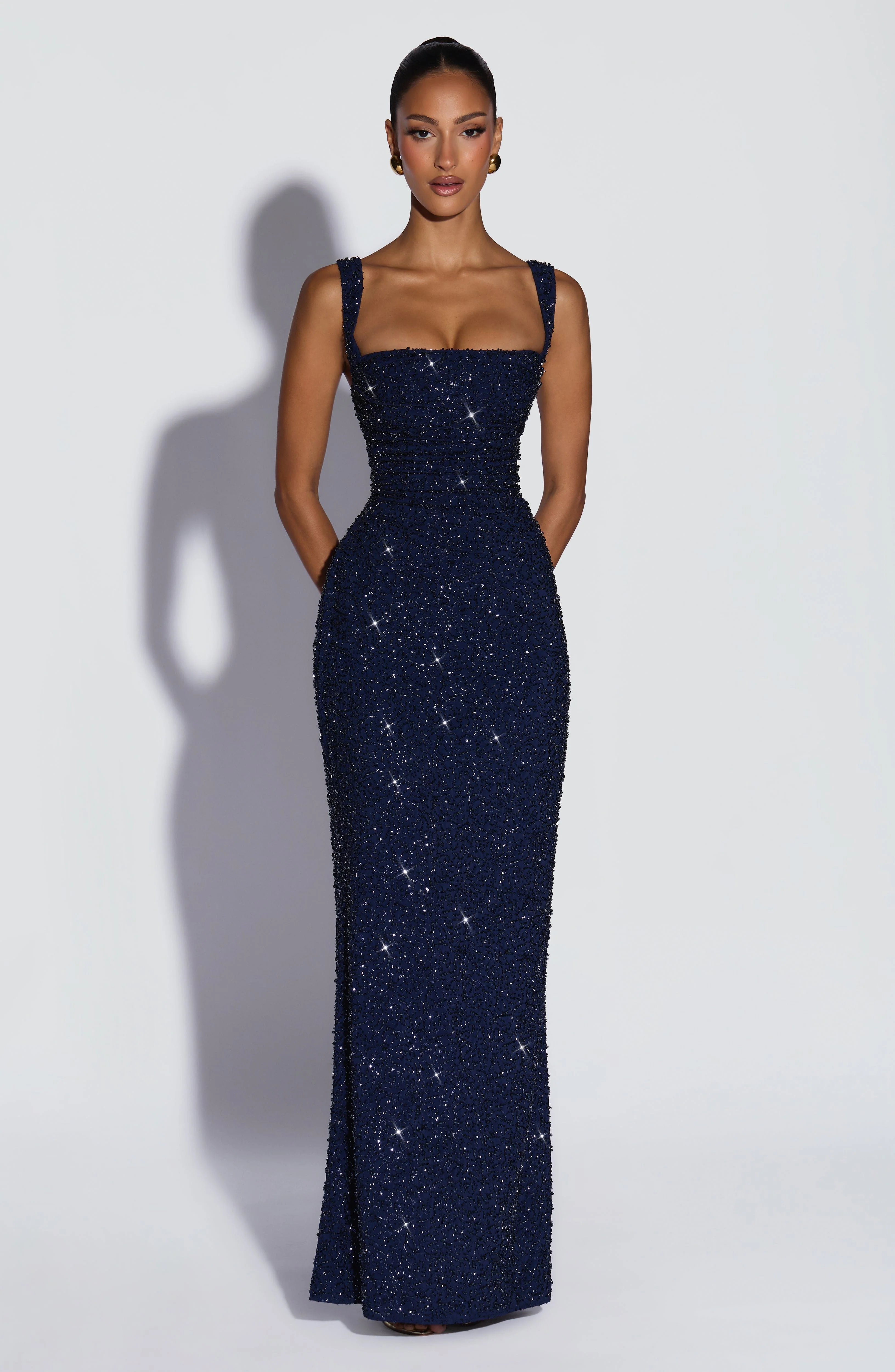 Calanthe Maxi Dress - Navy Sparkle - Image 5