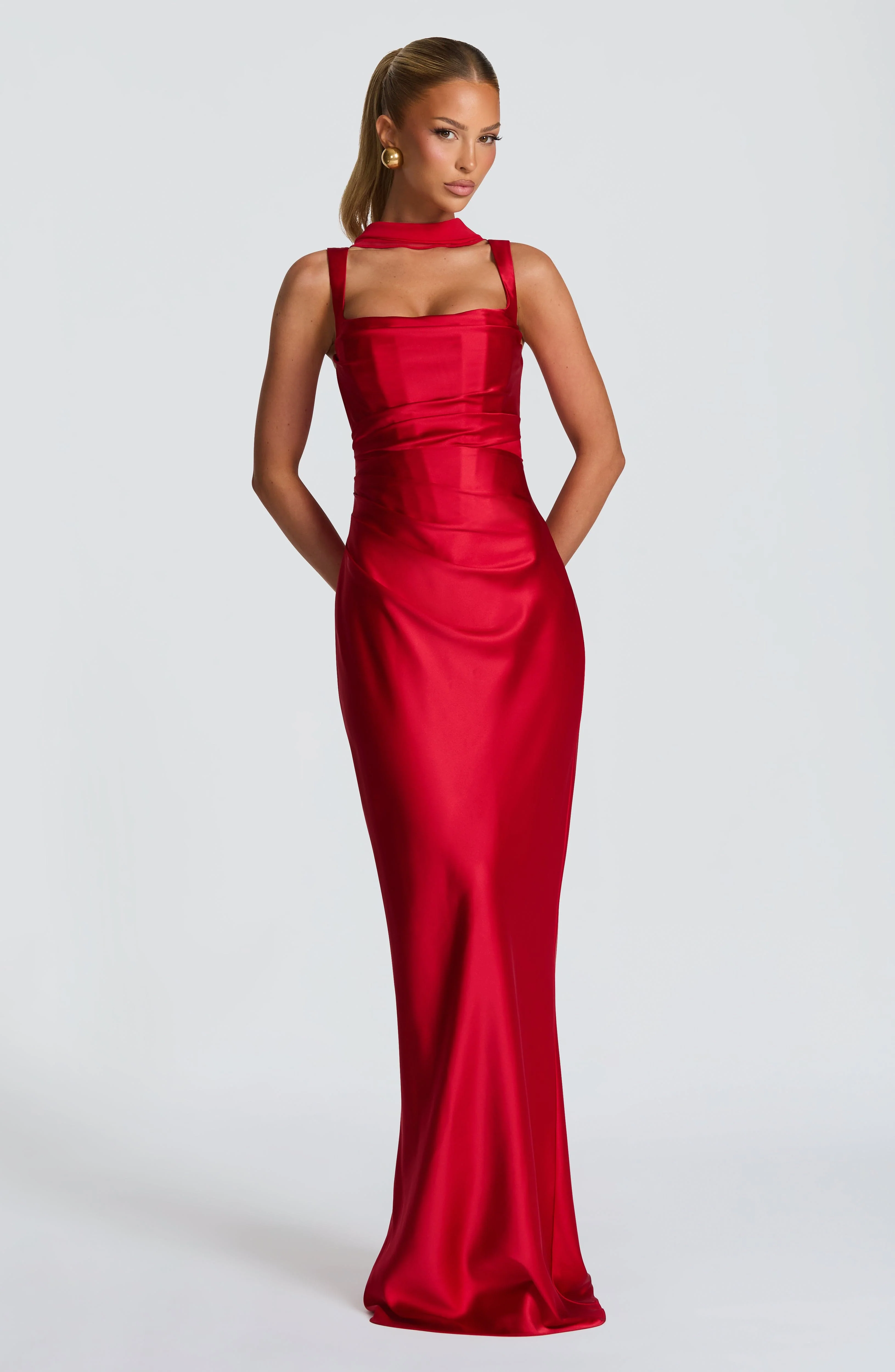 Calanthe Maxi Dress - Red - Image 5