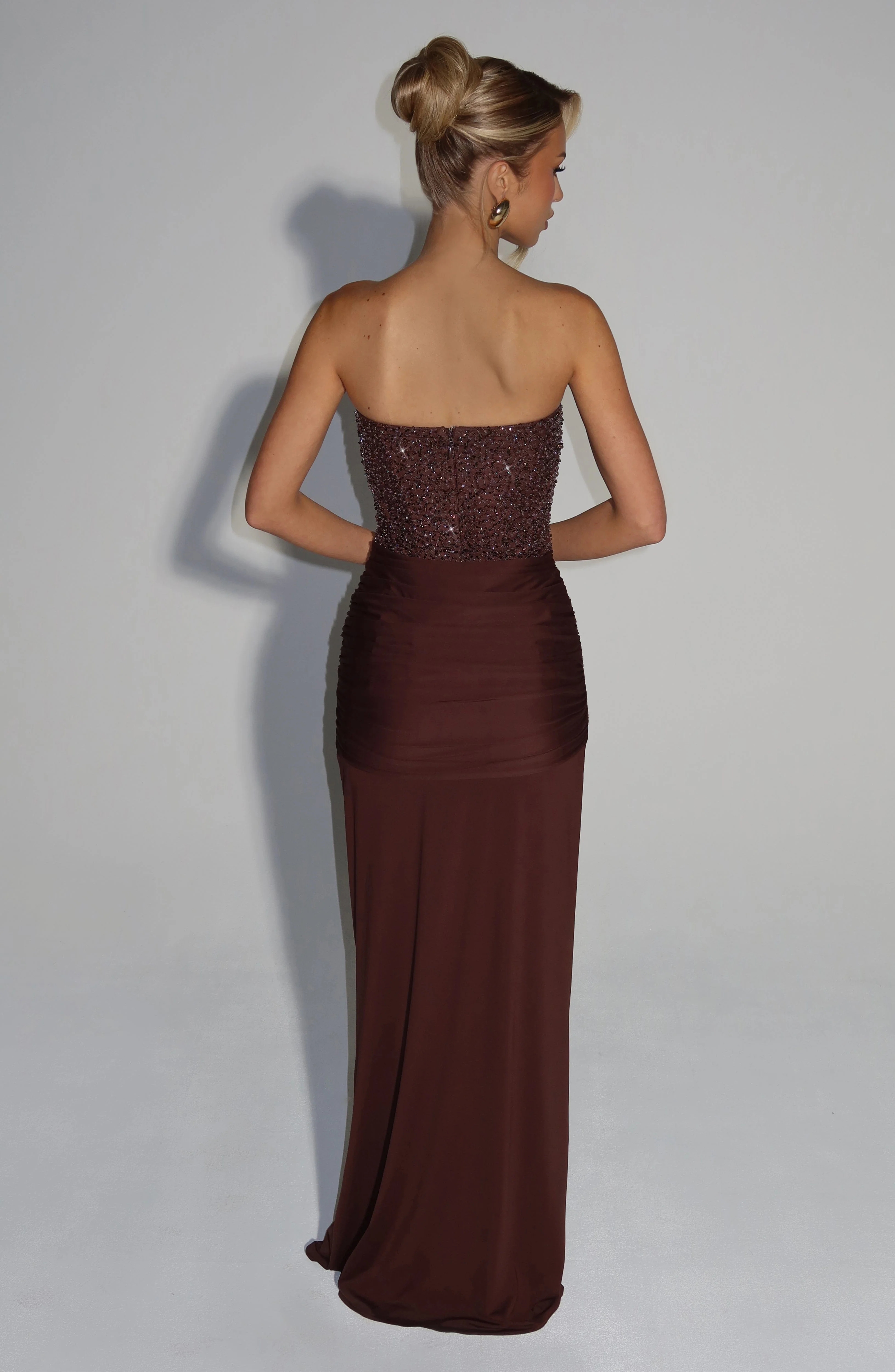 Carina Maxi Dress - Plum Brown - Image 2