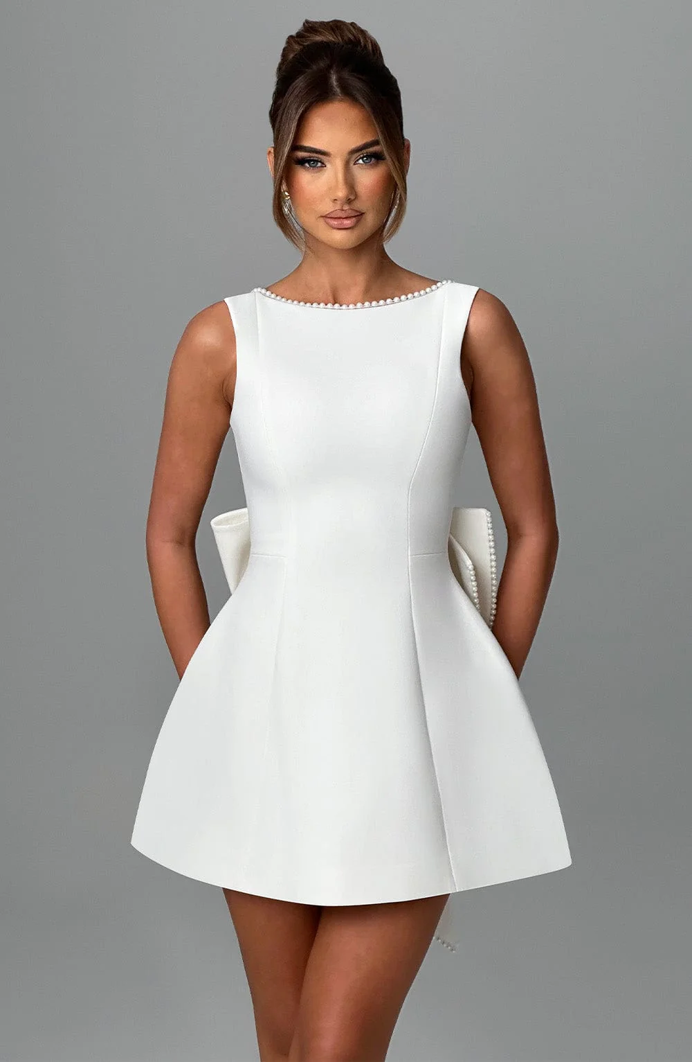Carrie Mini Dress - Ivory - Image 3